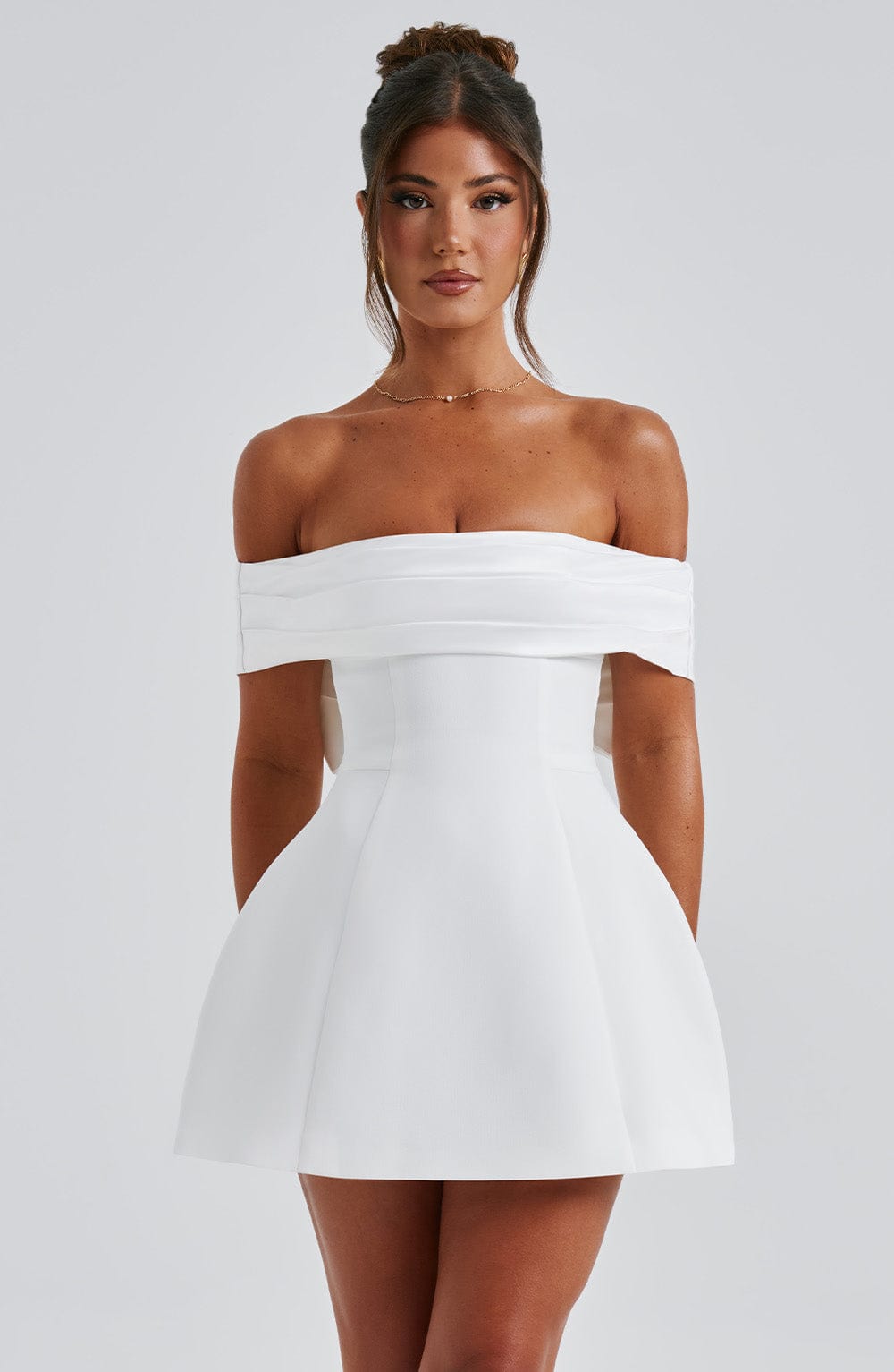 Flourenne Deltara Mini Dress in Ivory