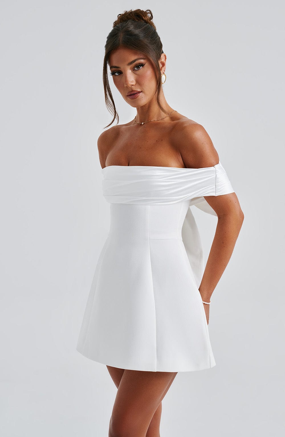 Flourenne Deltara Mini Dress in Ivory