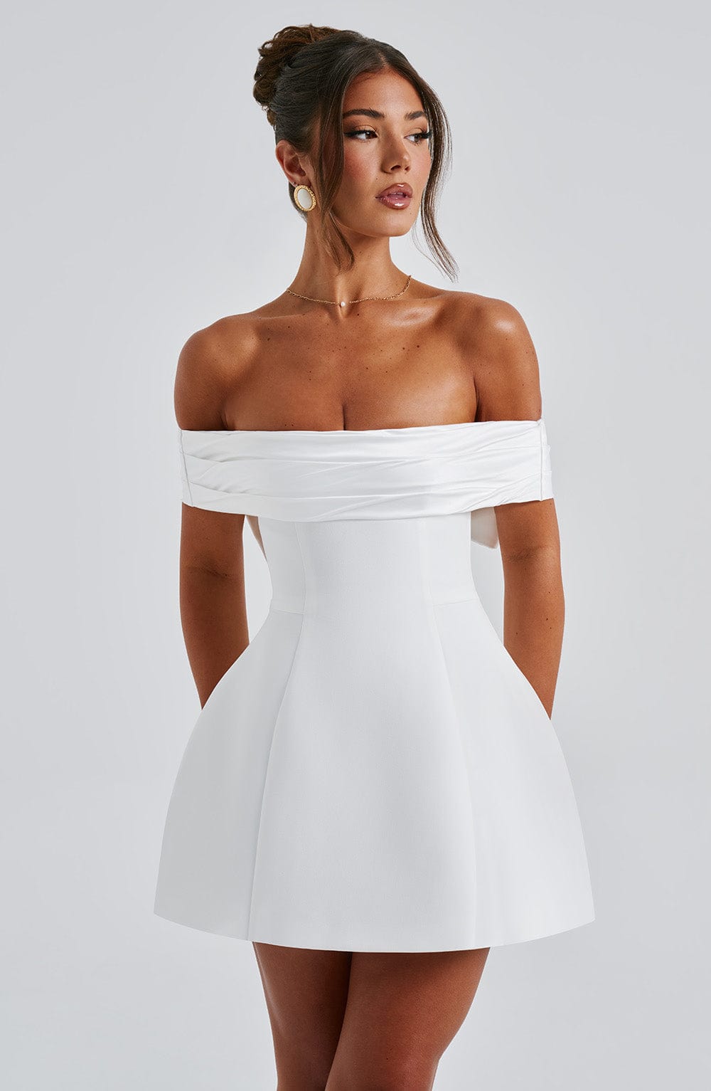 Flourenne Deltara Mini Dress in Ivory