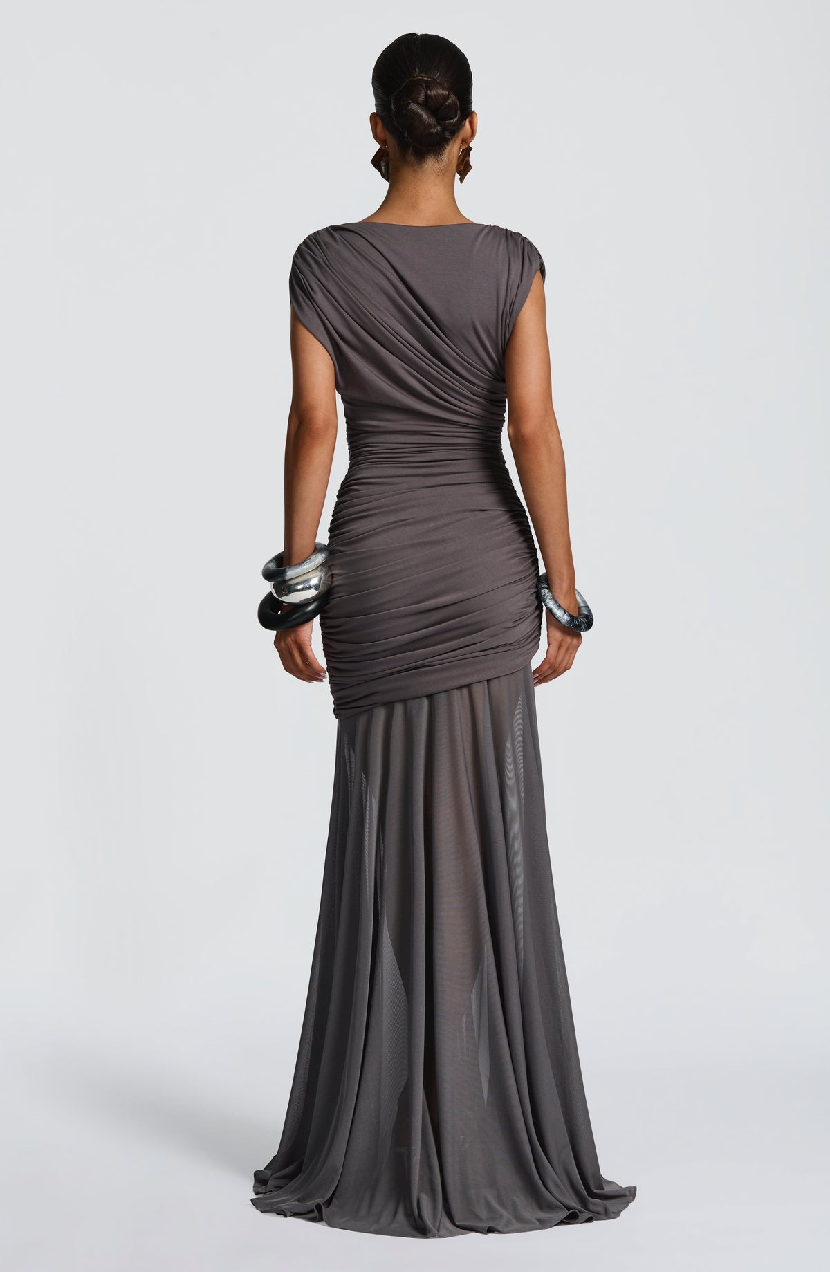 Flourenne Demelia Maxi Dress in Charcoal