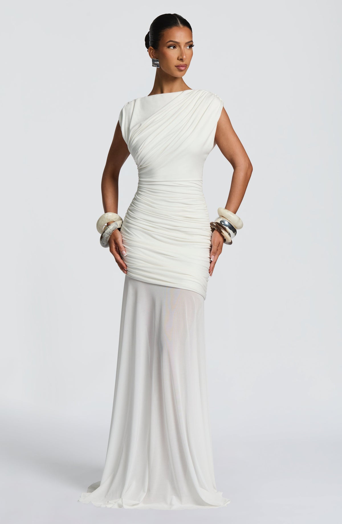 Flourenne Demelia Maxi Dress in Ivory