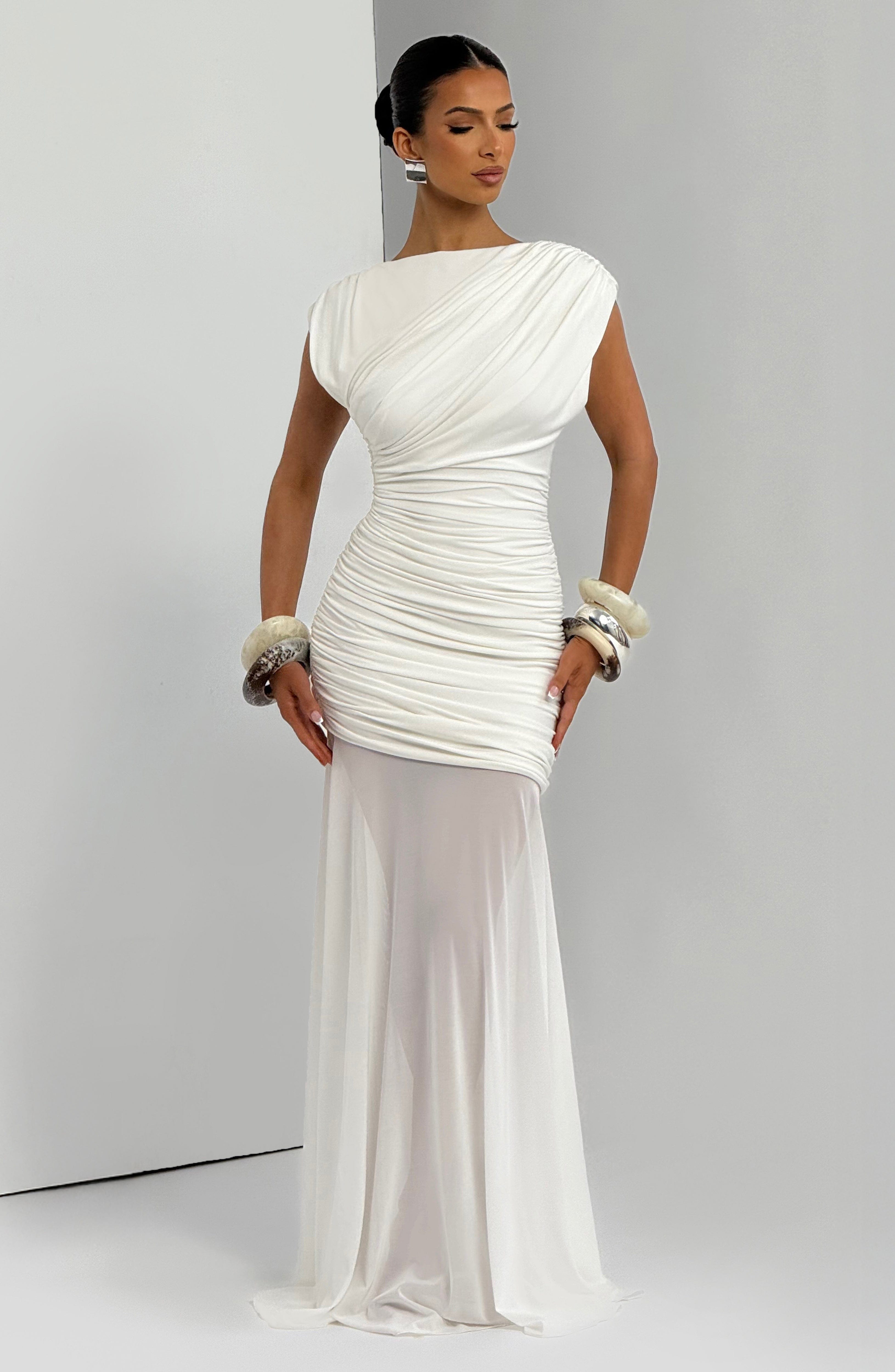 Flourenne Demelia Maxi Dress in Ivory