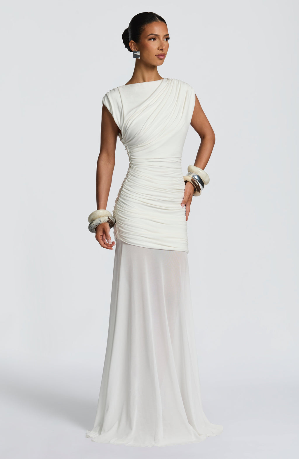Flourenne Demelia Maxi Dress in Ivory