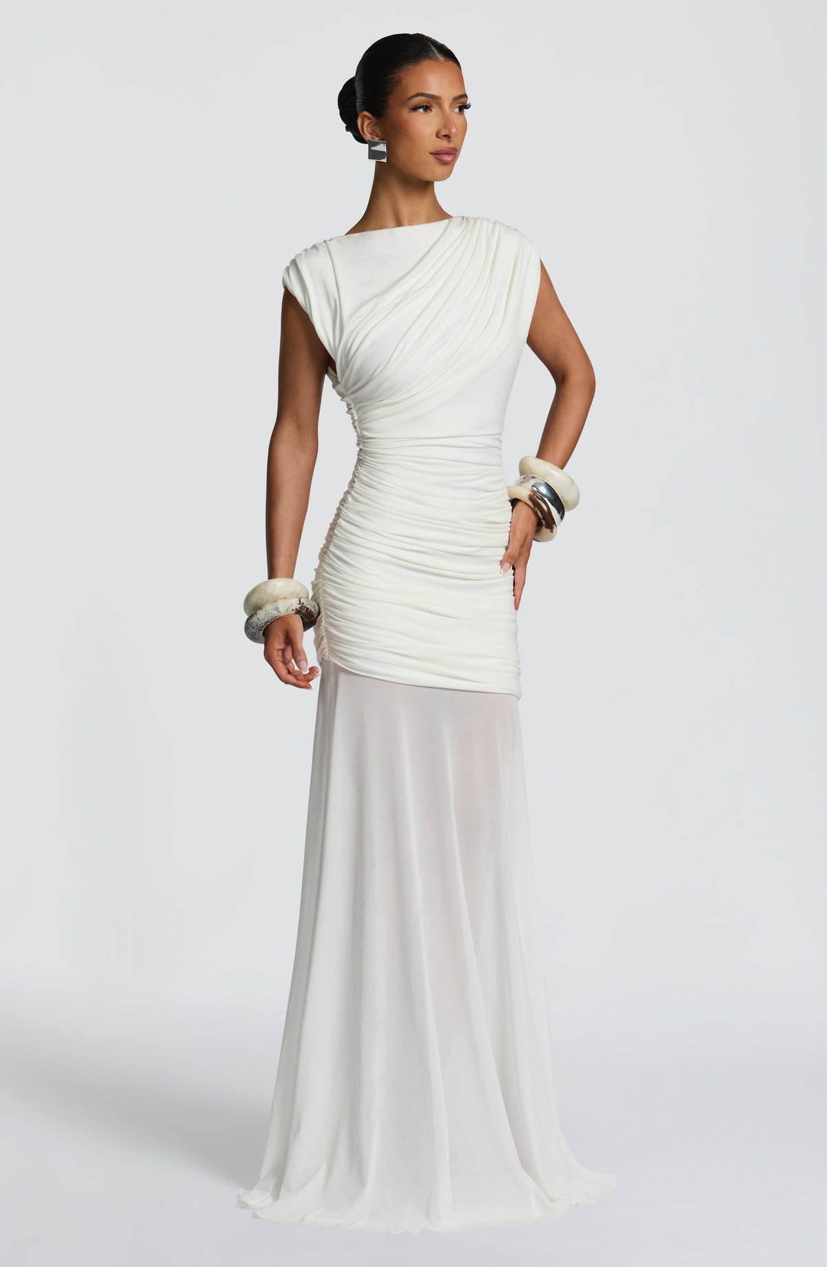 Flourenne Demelia Maxi Dress in Ivory