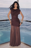 Flourenne Demelia Maxi Dress in Plum Brown