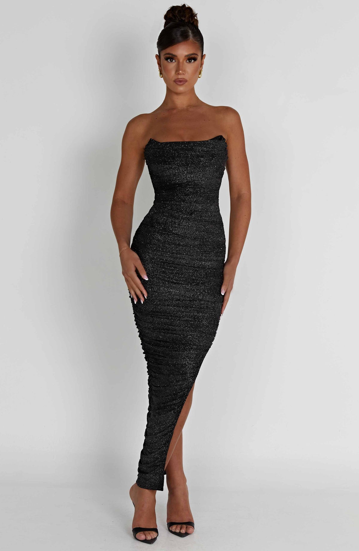 Flourenne Demira Maxi Dress in Black Sparkle