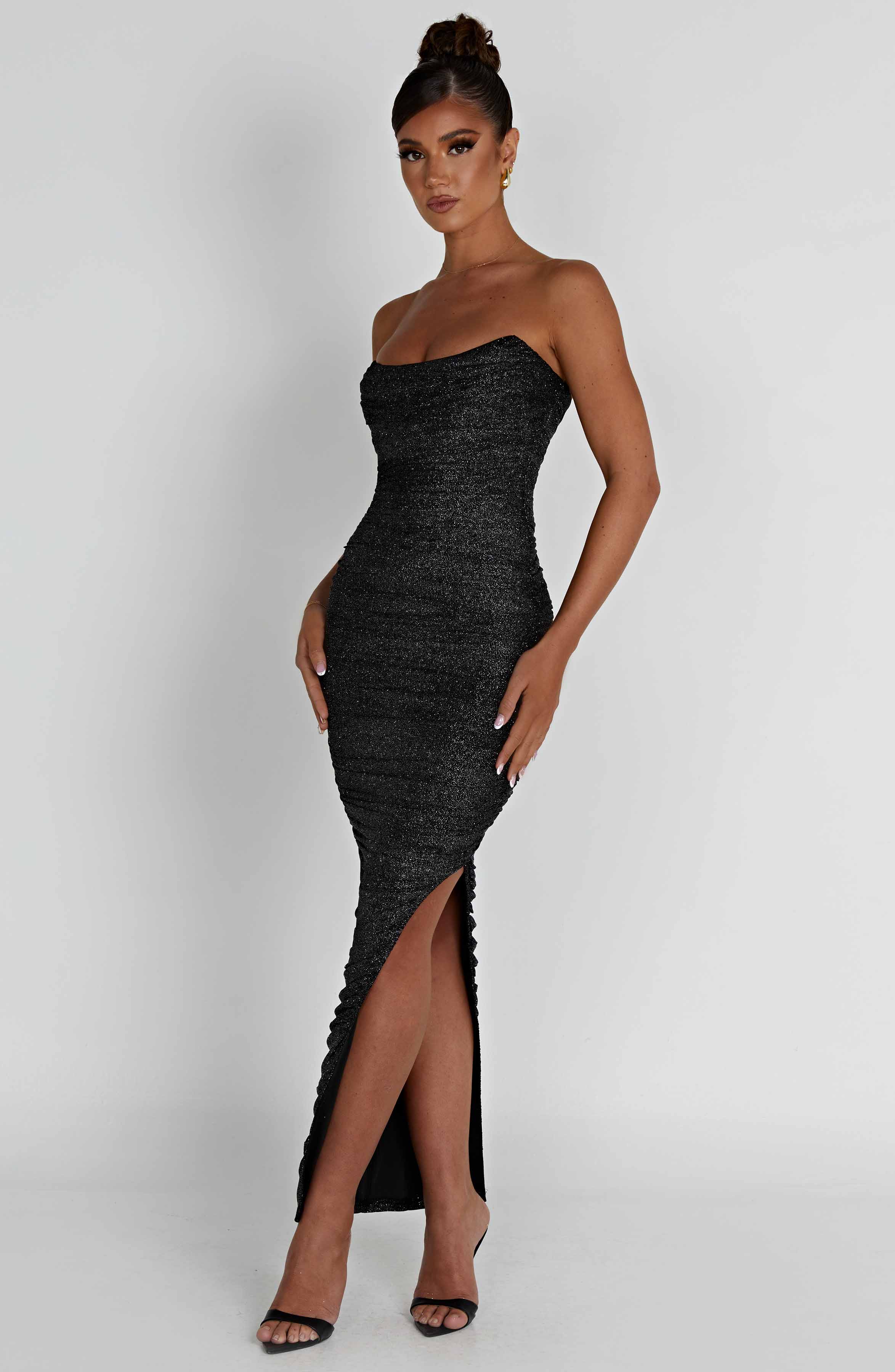 Flourenne Demira Maxi Dress in Black Sparkle