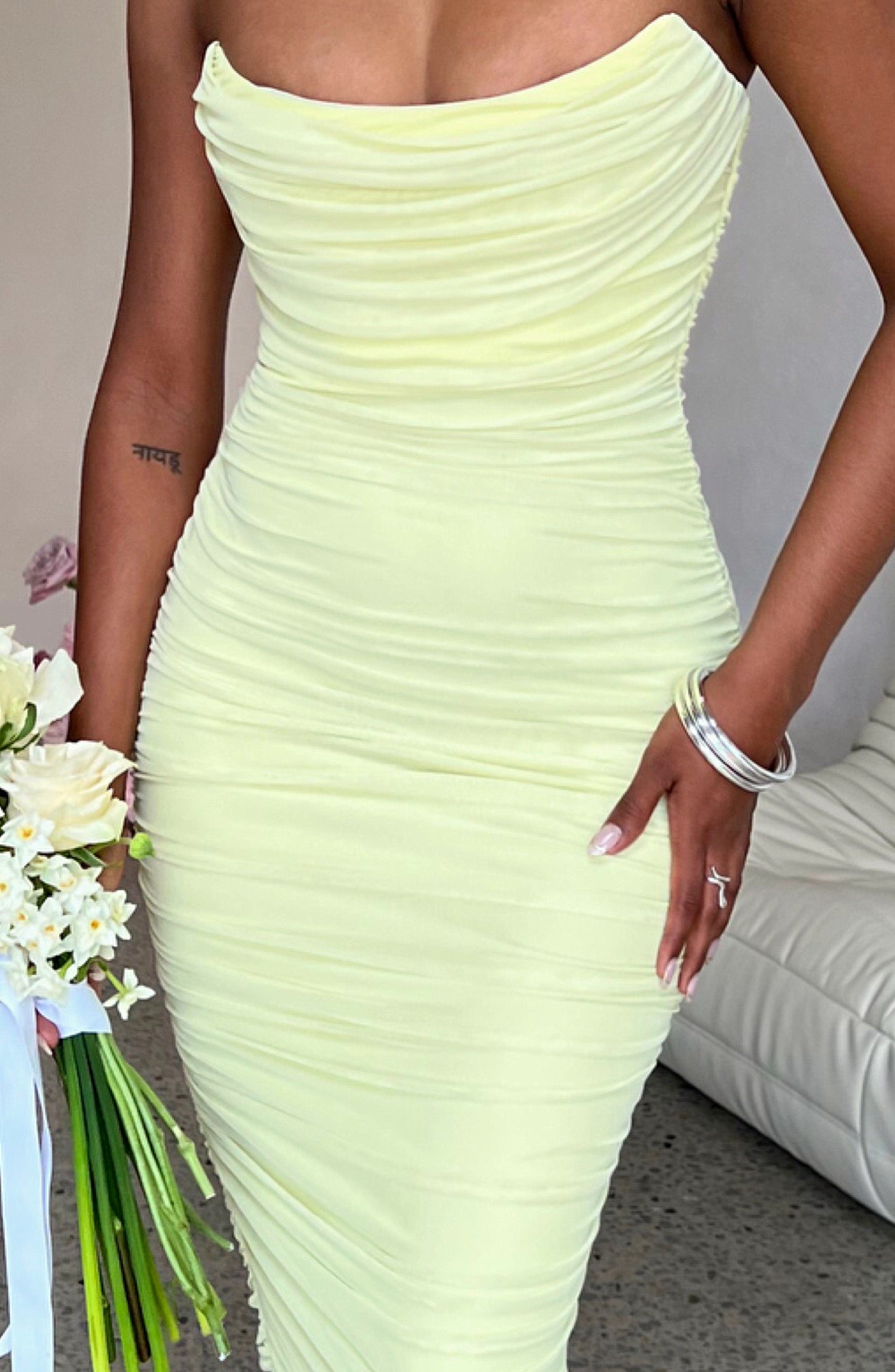 Flourenne Demira Maxi Dress in Lime