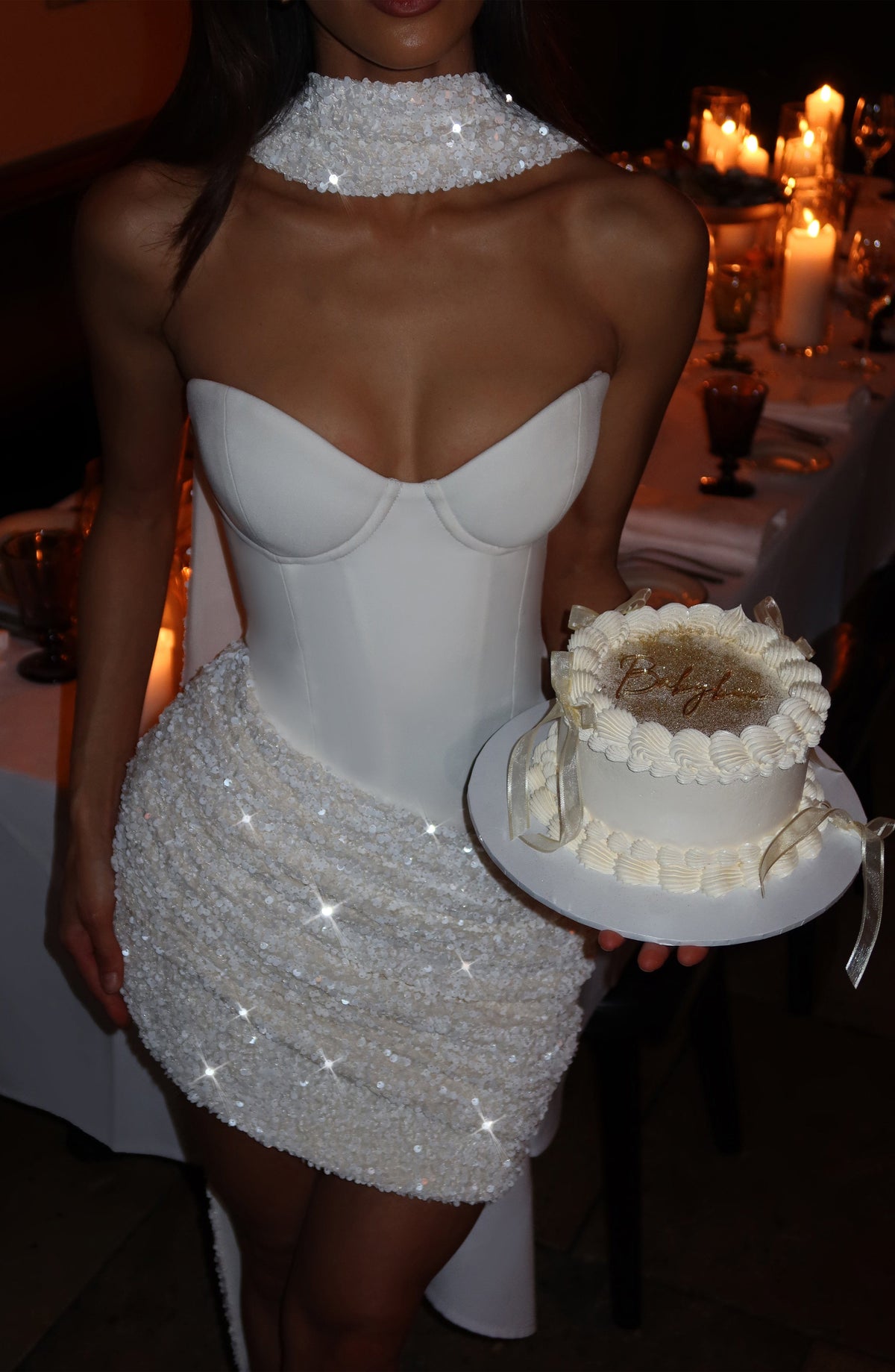 Flourenne Denisa Mini Dress in Ivory
