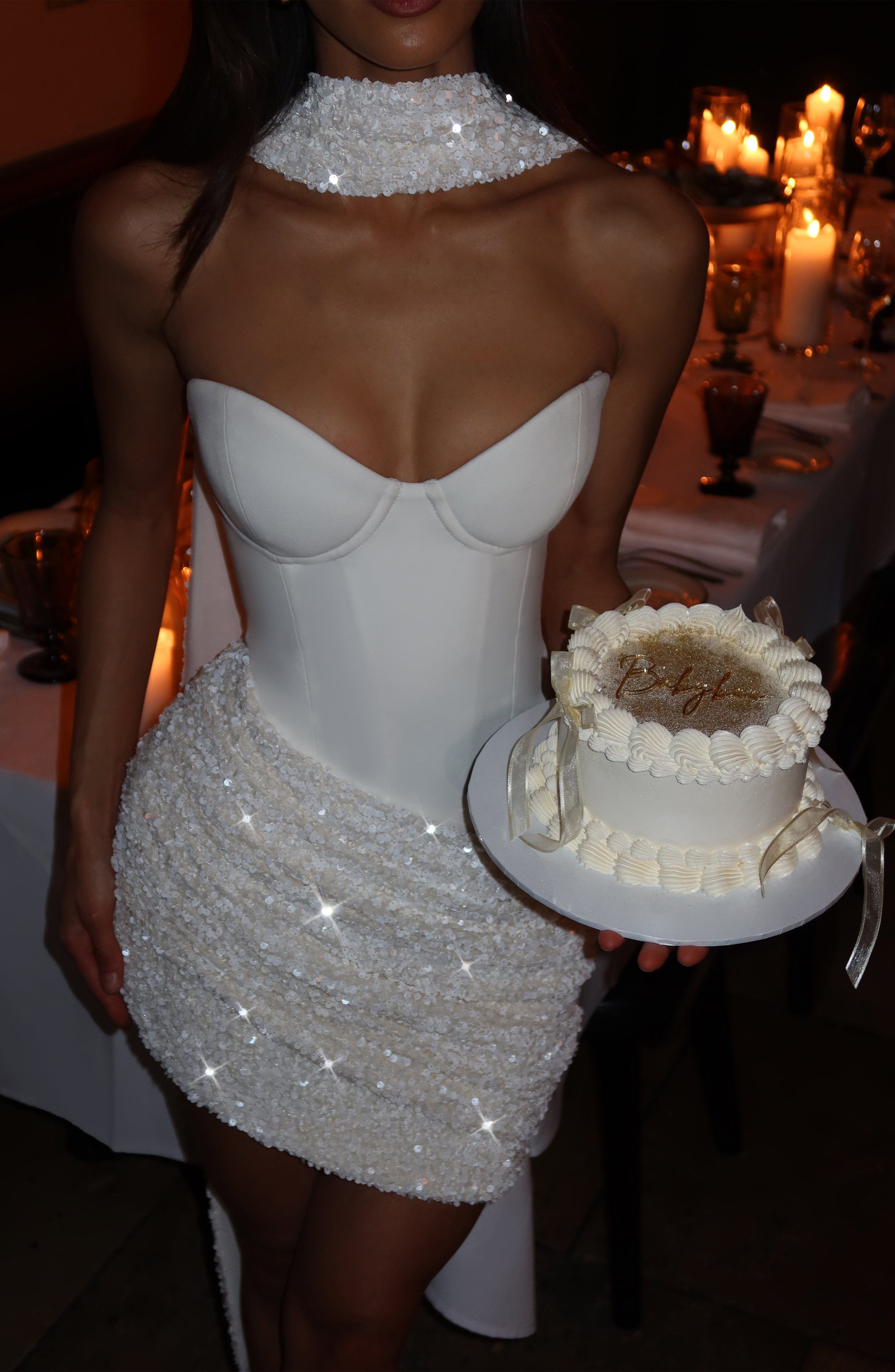 Flourenne Denisa Mini Dress in Ivory