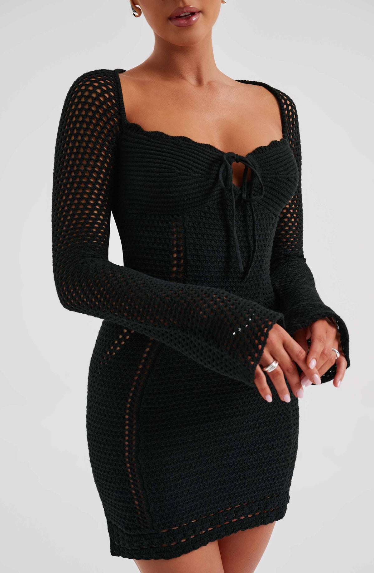 Flourenne Deziah Mini Dress in Black