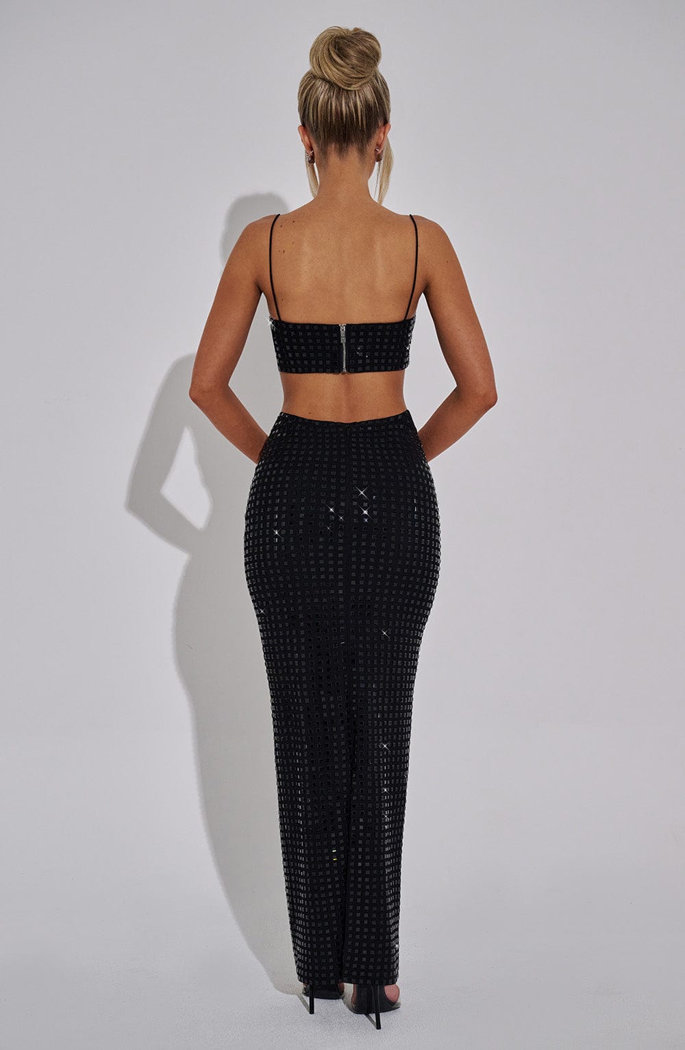 Flourenne Dimetta Maxi Skirt in Black