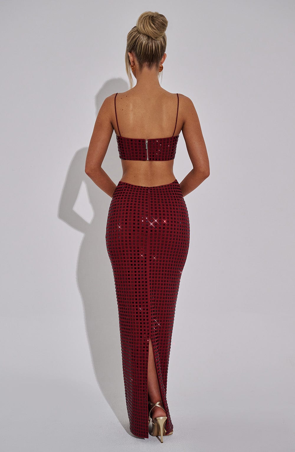Flourenne Dimetta Maxi Skirt in Wine