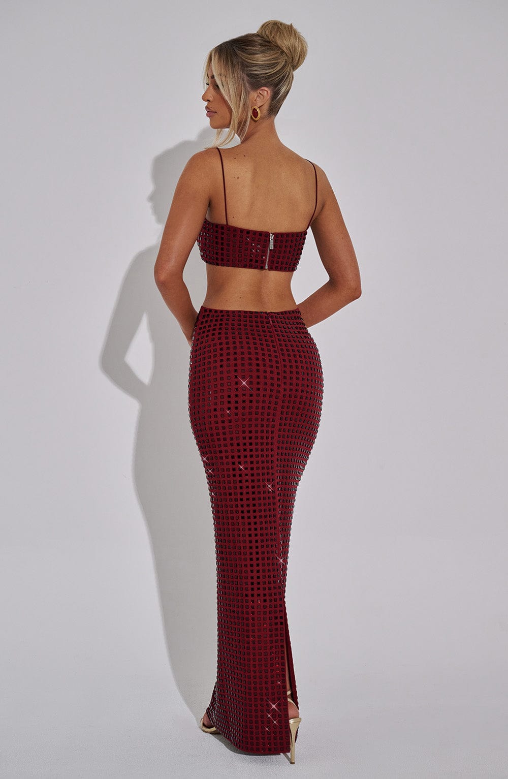 Flourenne Dimetta Maxi Skirt in Wine