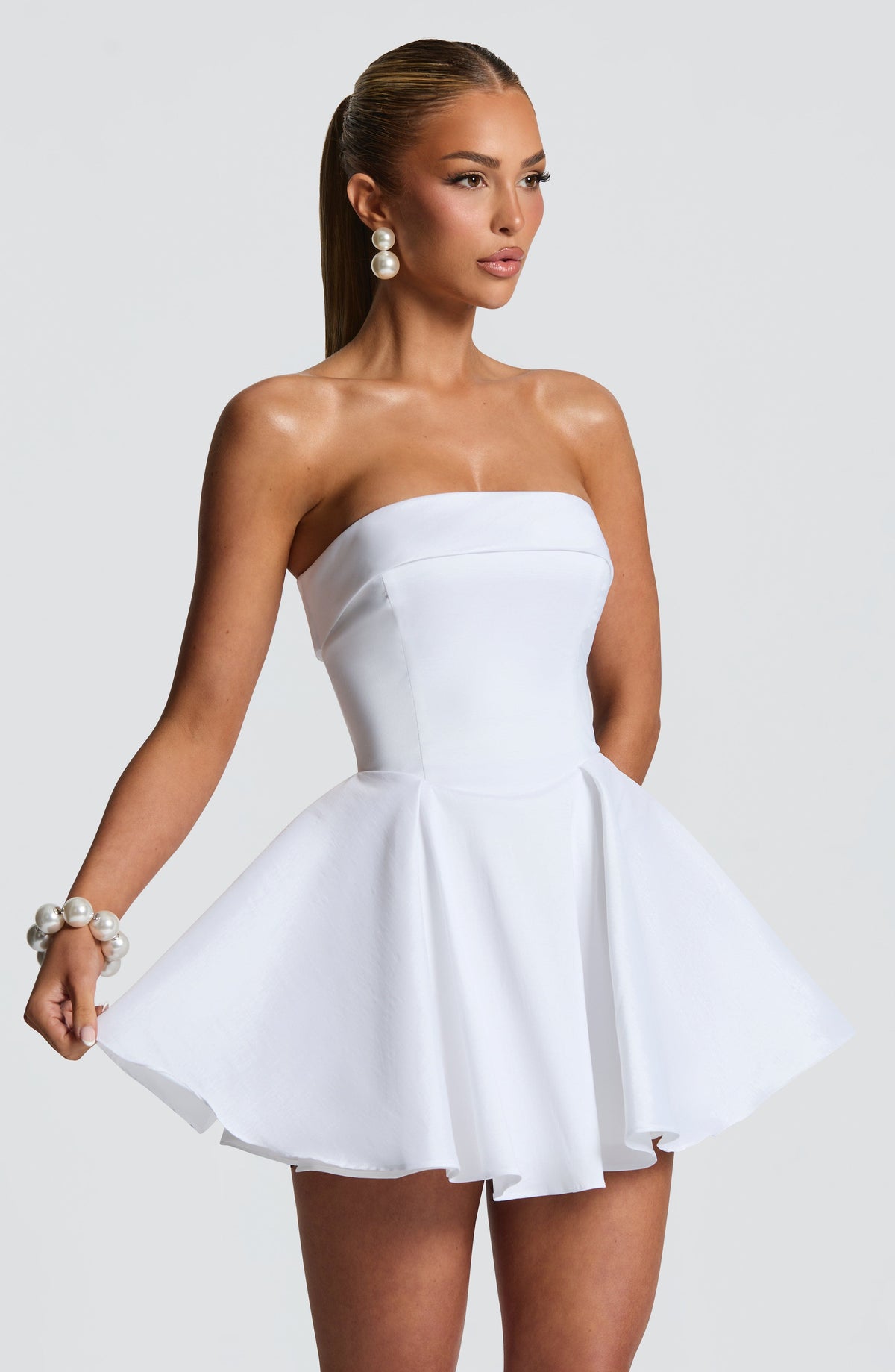 Flourenne Dionella Mini Dress in Ivory