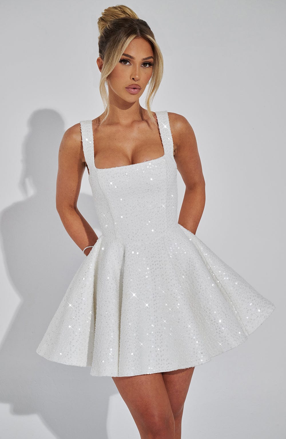 Flourenne Dorothea Mini Dress in Ivory