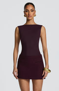 Flourenne Edana Mini Skirt in Plum