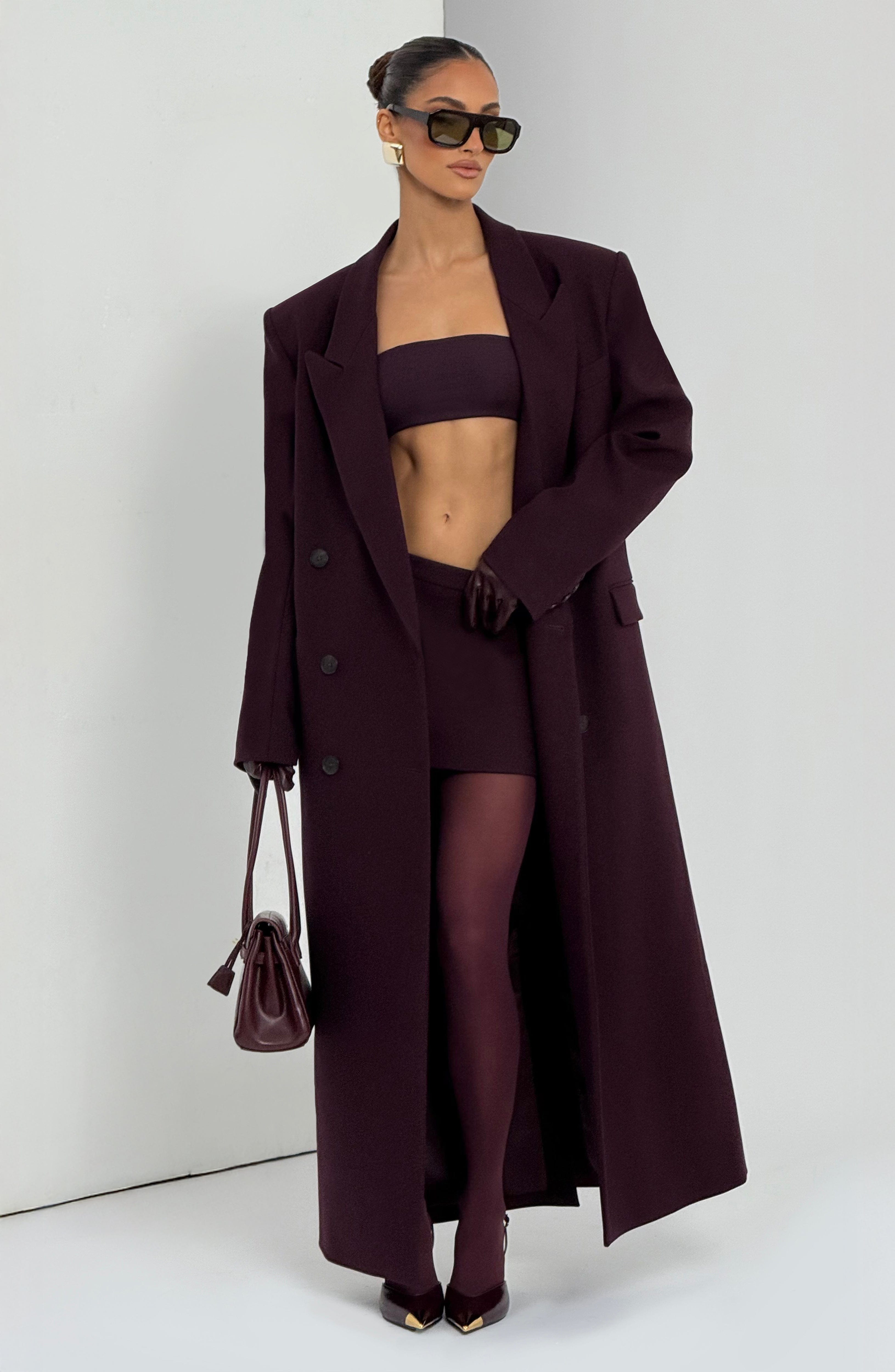 Flourenne Edana Mini Skirt in Plum