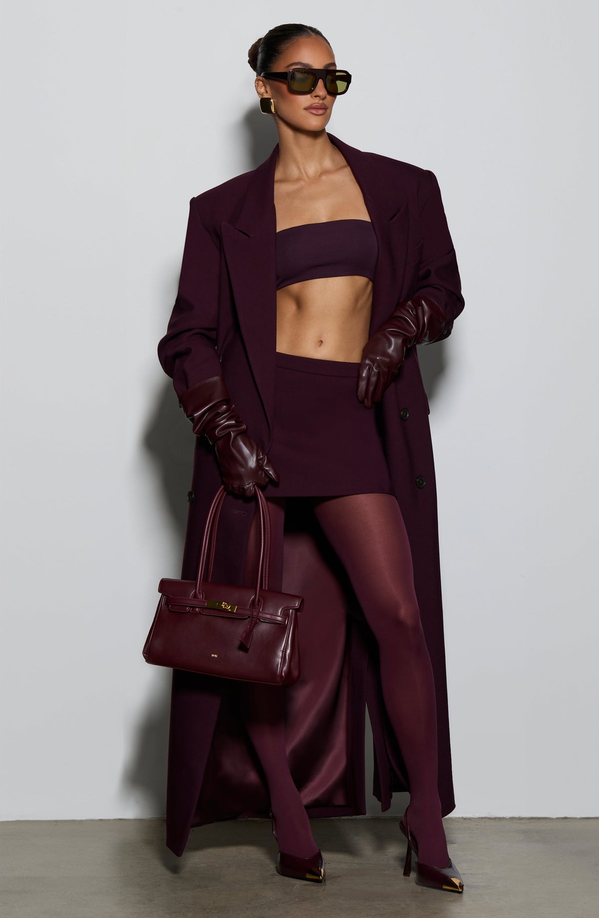 Flourenne Edana Mini Skirt in Plum