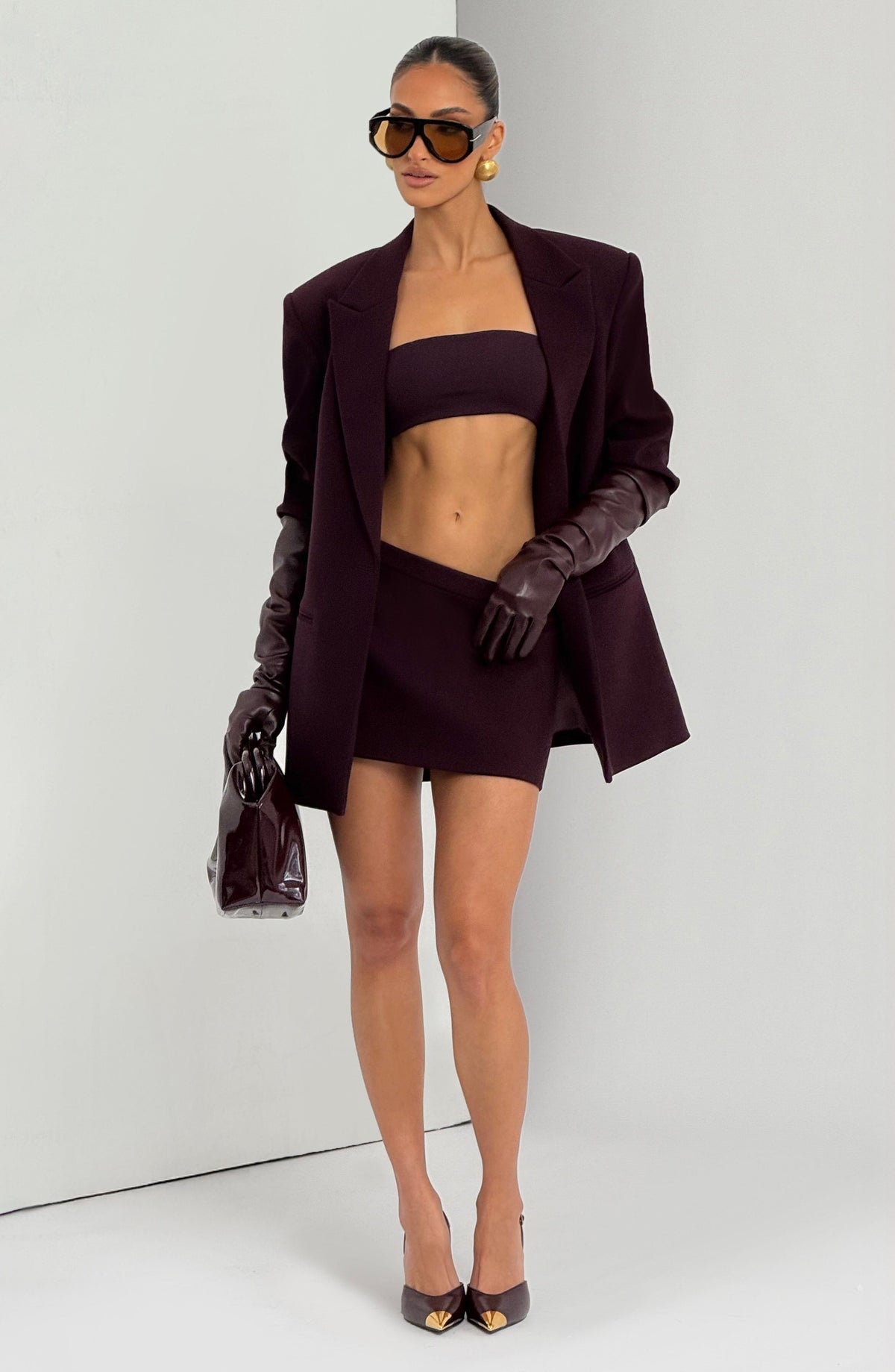Flourenne Edana Mini Skirt in Plum