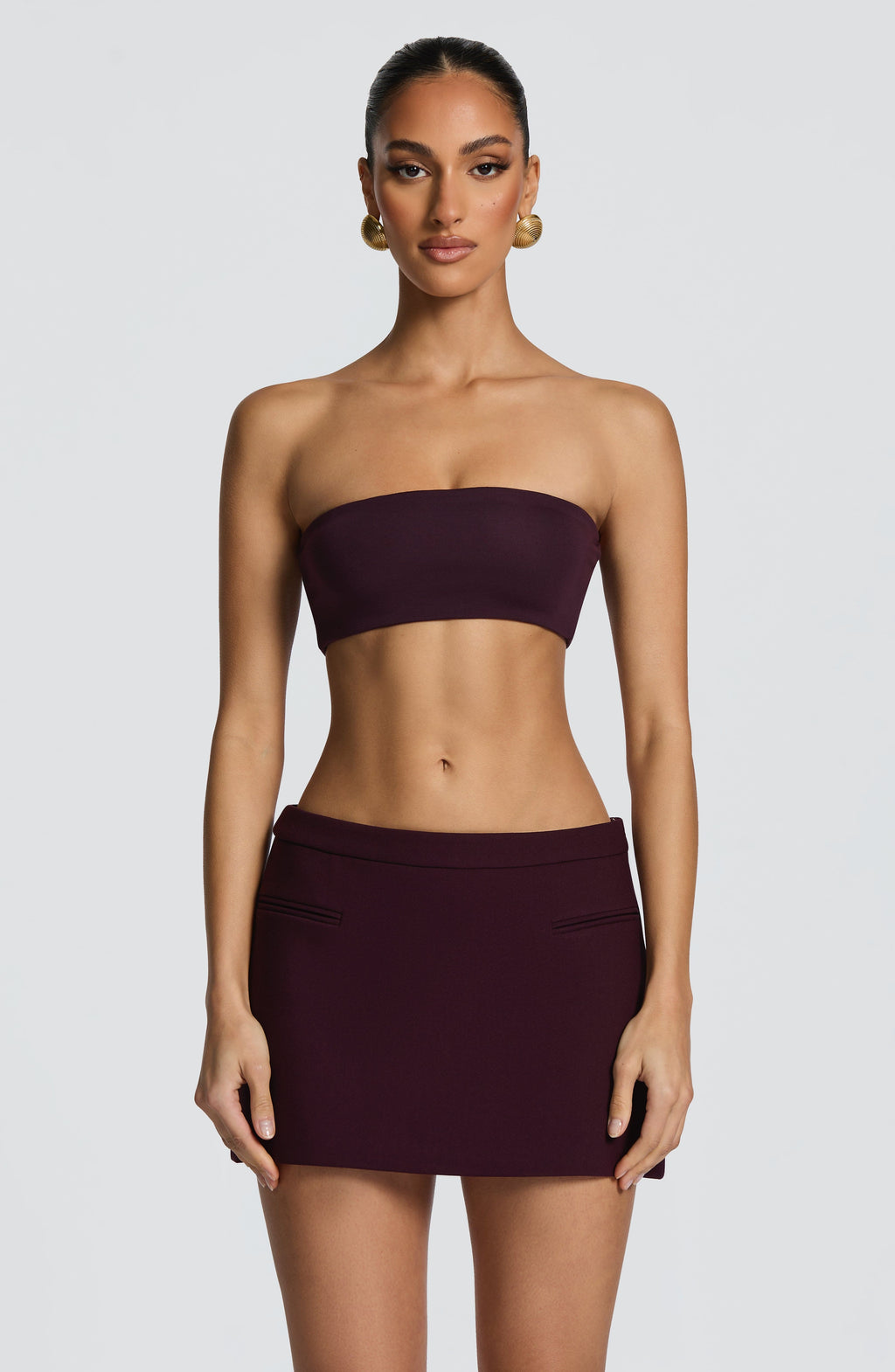 Flourenne Edana Mini Skirt in Plum