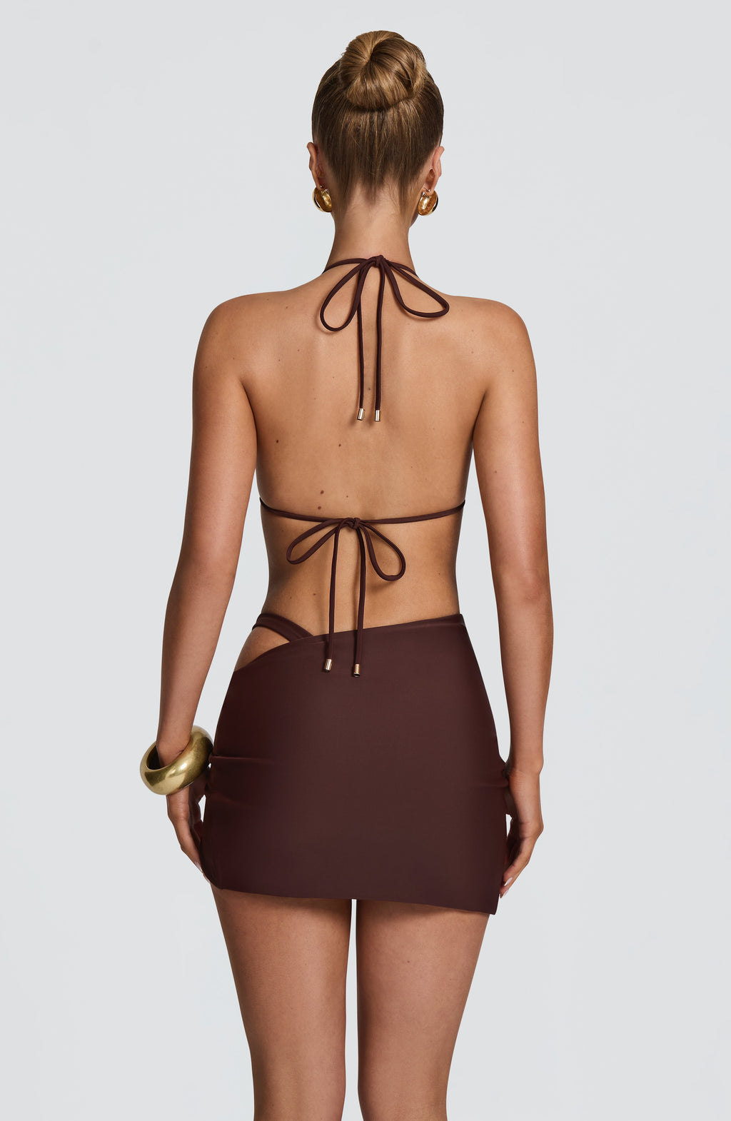 Flourenne Edeline Mini Sarong in Plum Brown