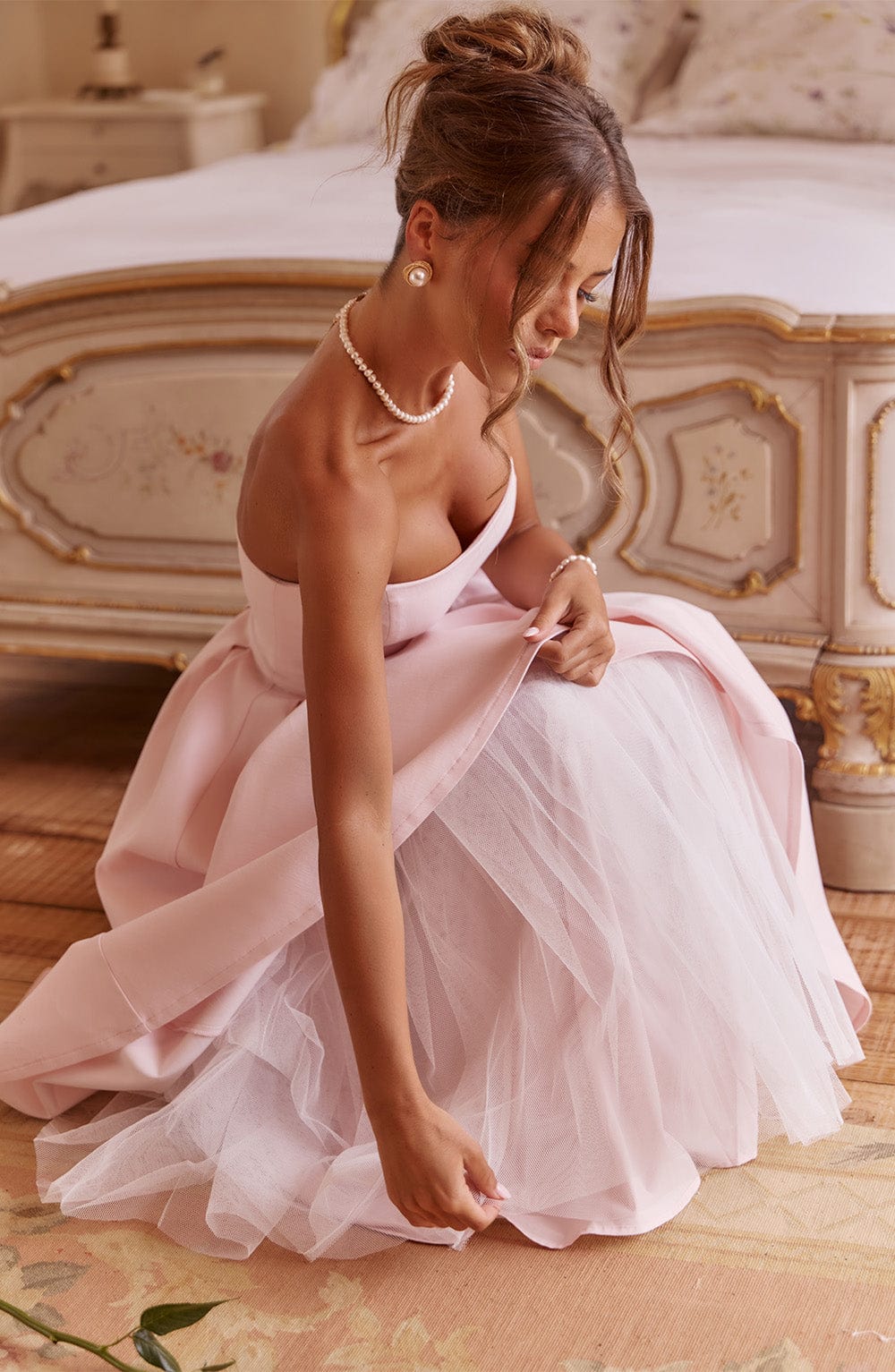 Flourenne Editha Midi Dress in Blush