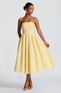 Flourenne Editha Midi Dress in Lemon