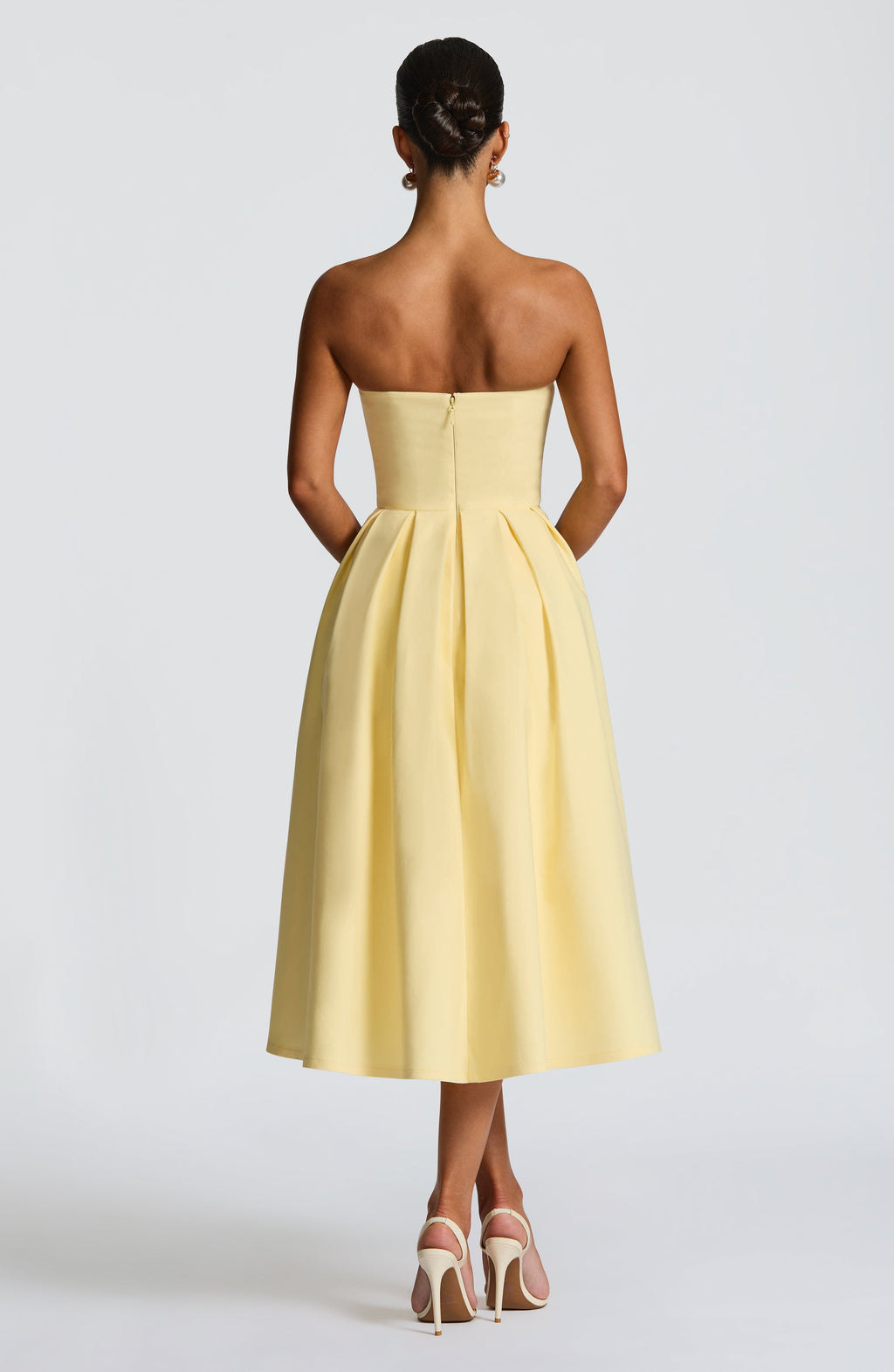 Flourenne Editha Midi Dress in Lemon