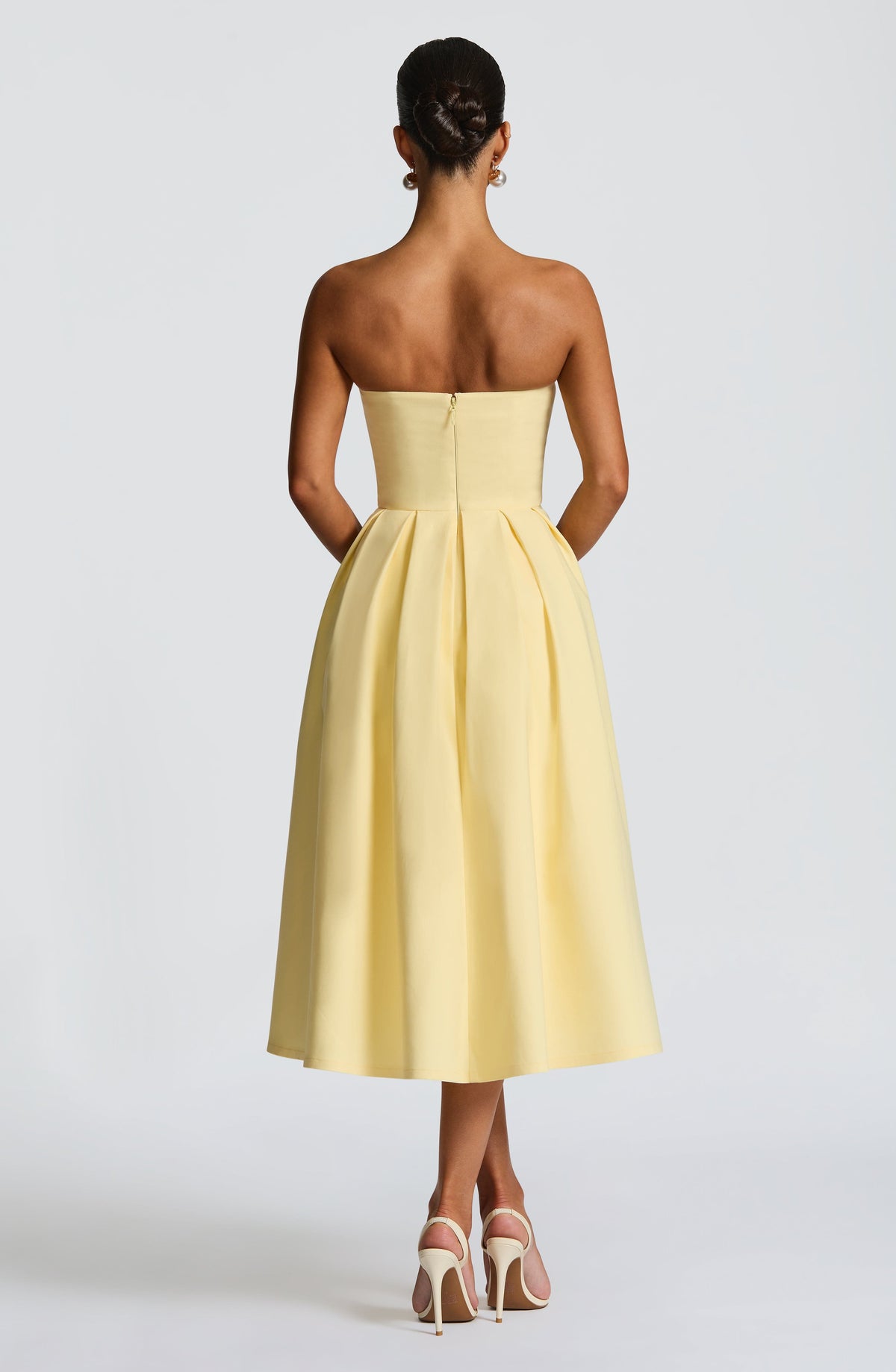 Flourenne Editha Midi Dress in Lemon