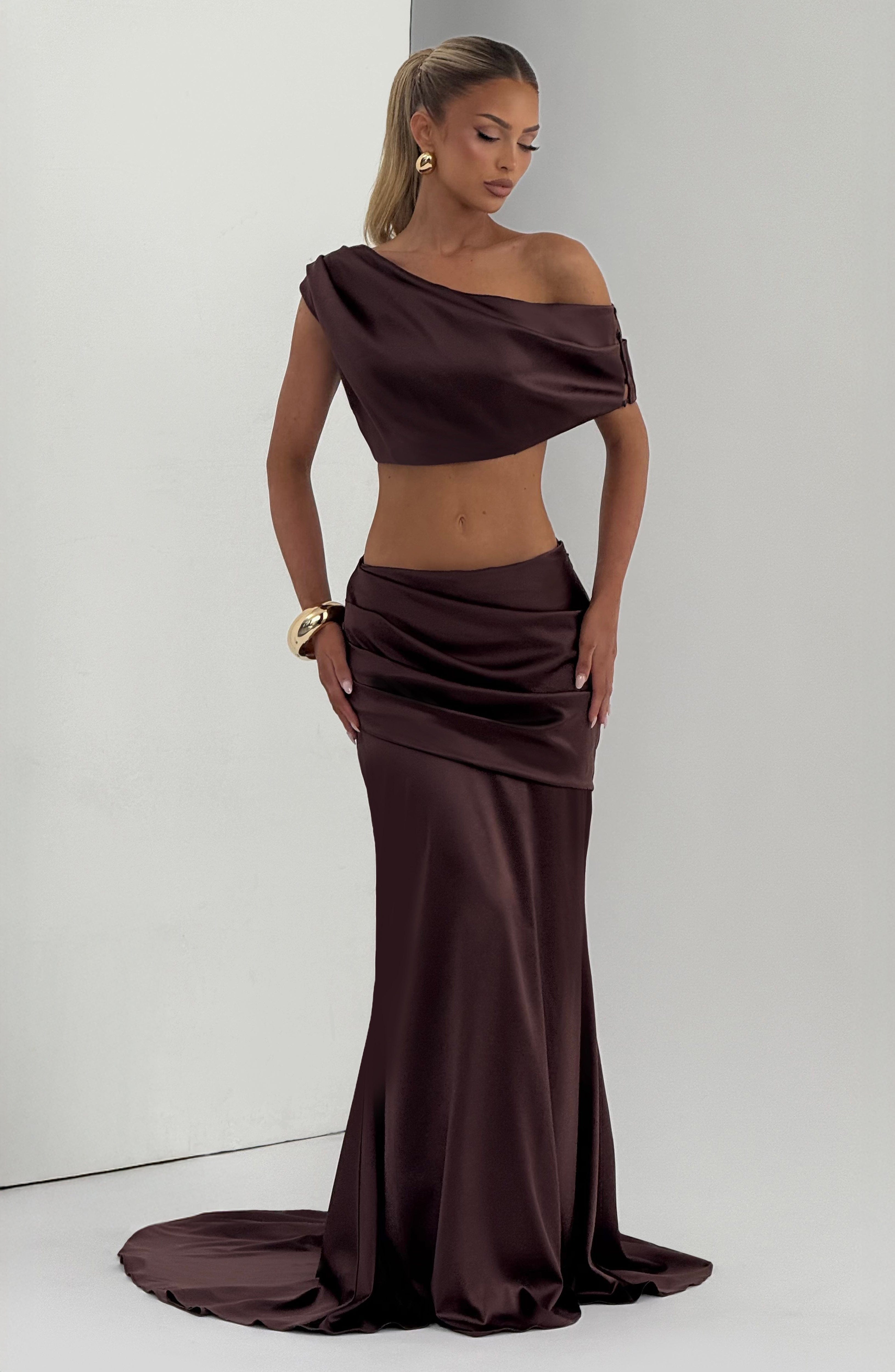 Flourenne Edwyna Top in Plum Brown