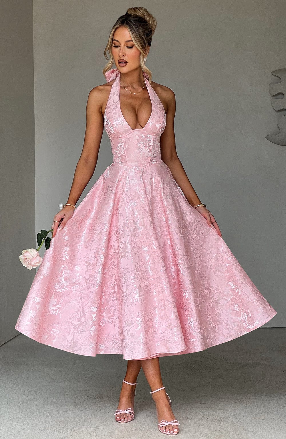 Flourenne Effina Midi Dress in Blush