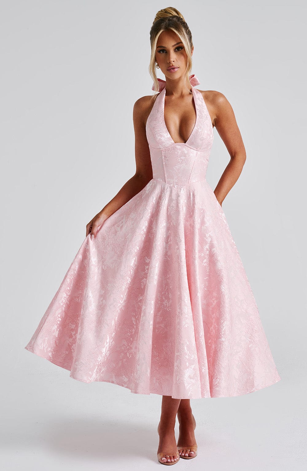 Flourenne Effina Midi Dress in Blush