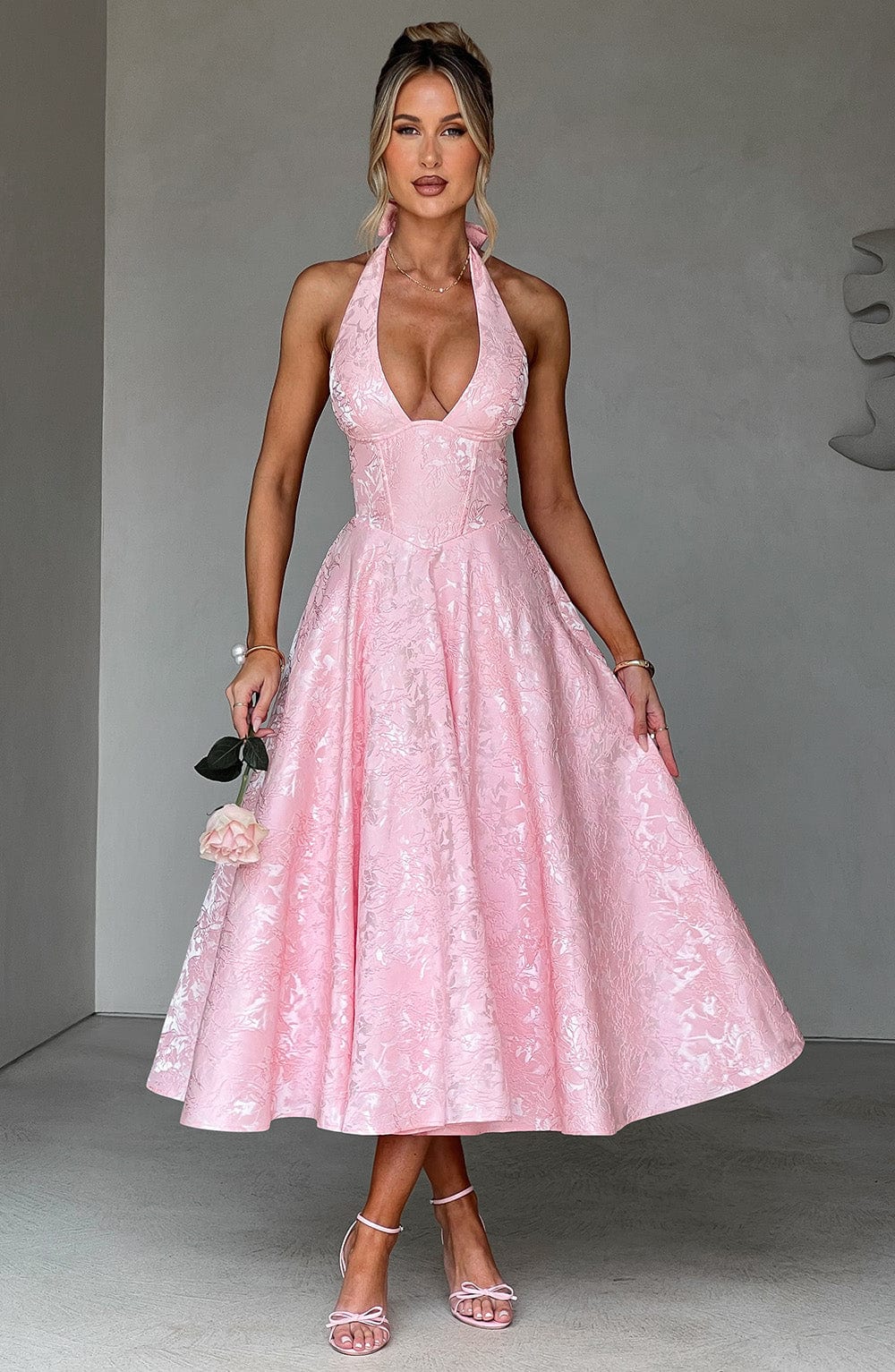 Flourenne Effina Midi Dress in Blush