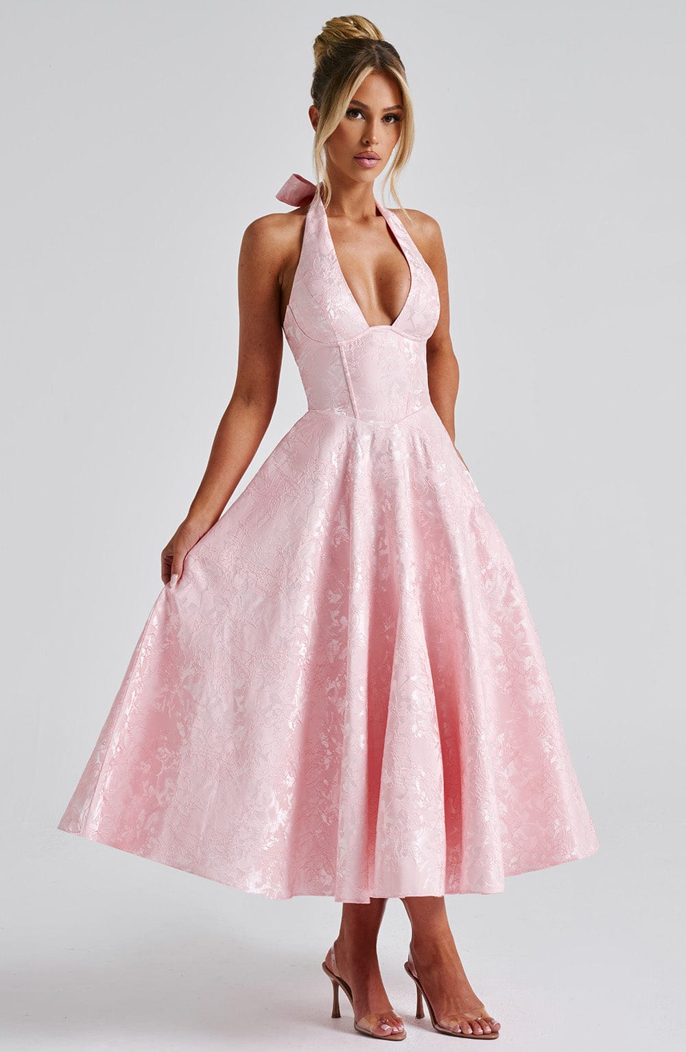 Flourenne Effina Midi Dress in Blush