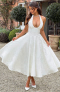 Flourenne Effina Midi Dress in Ivory