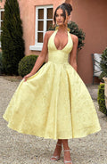 Flourenne Effina Midi Dress in Lemon