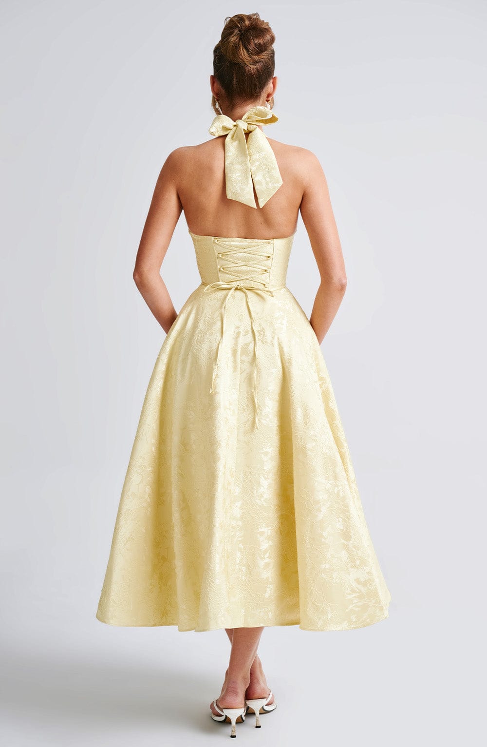 Flourenne Effina Midi Dress in Lemon