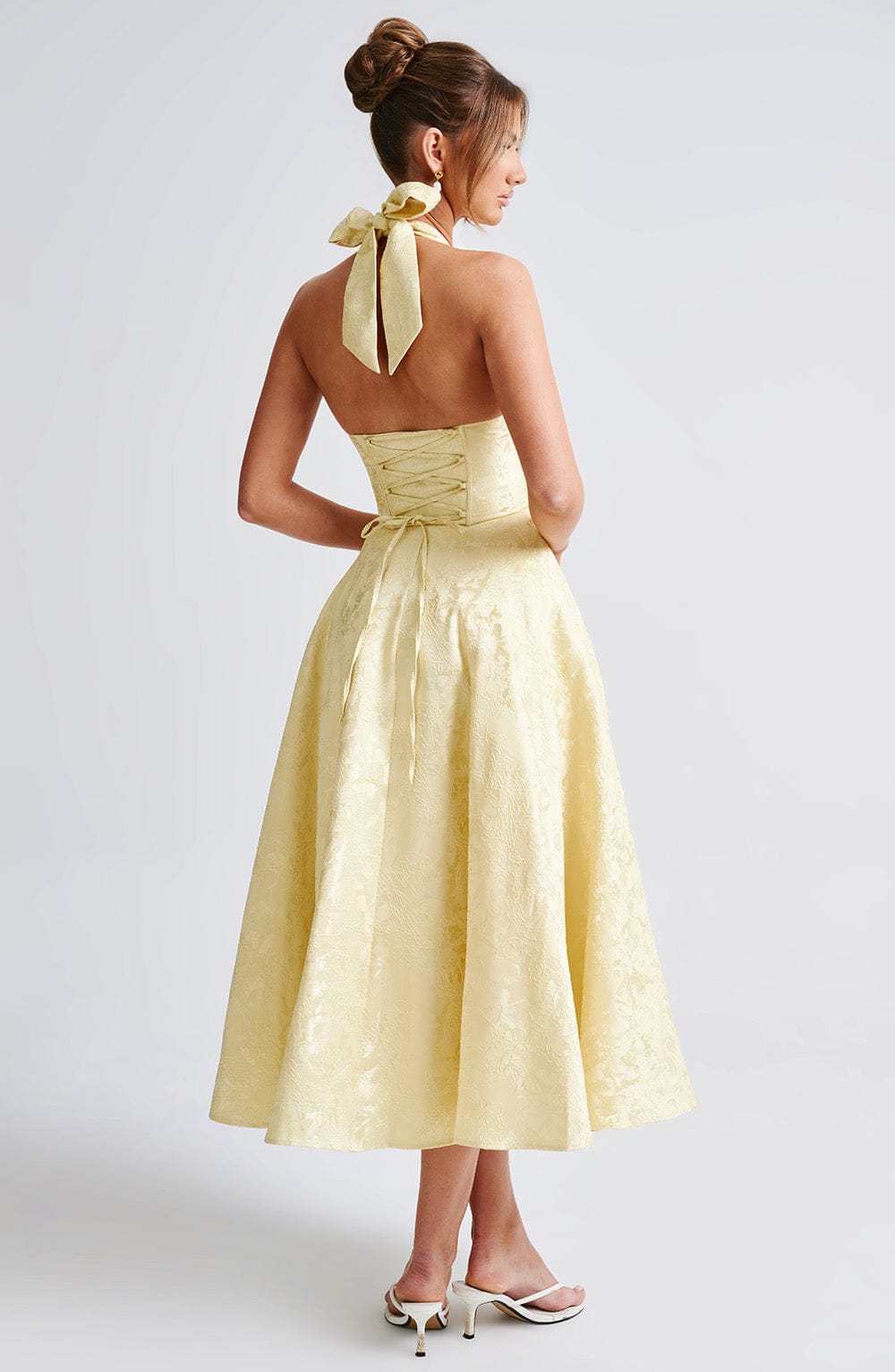 Flourenne Effina Midi Dress in Lemon