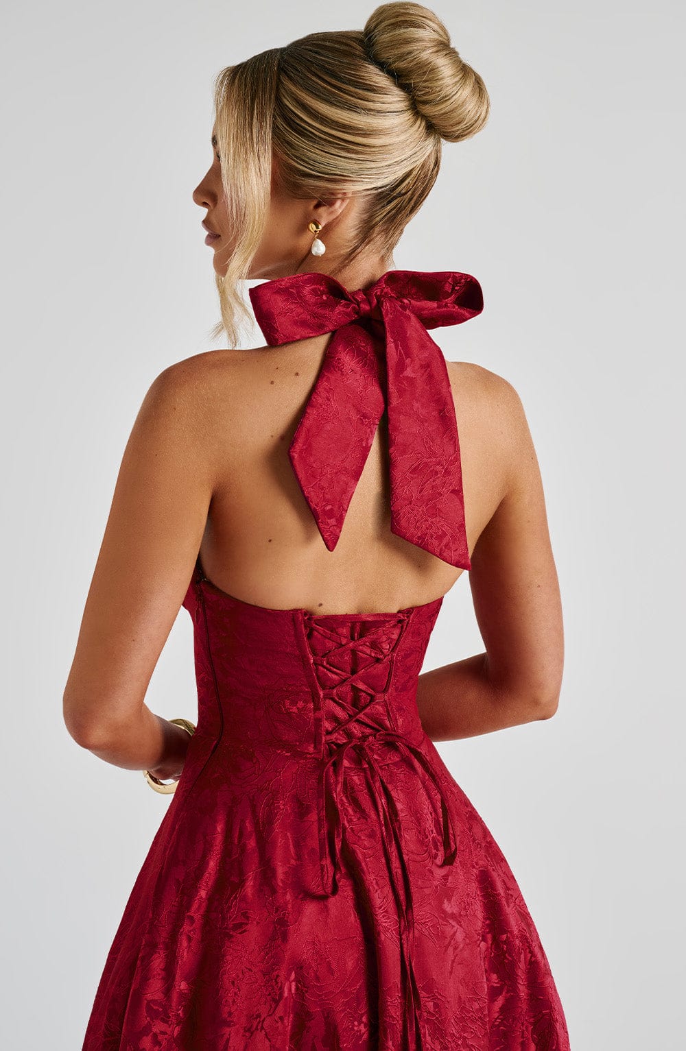 Flourenne Effina Midi Dress in Red