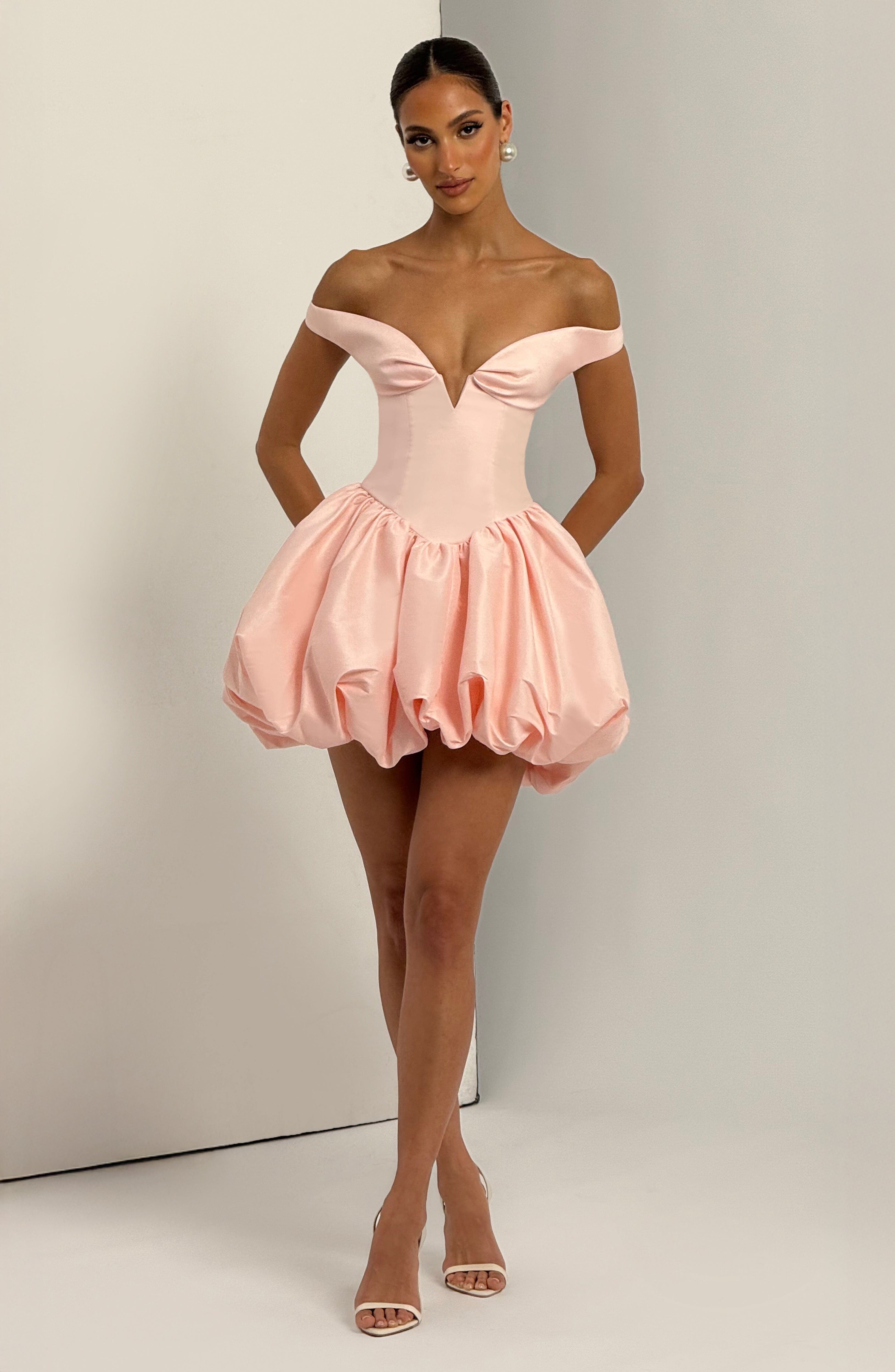 Flourenne Eilana Mini Dress in Blush