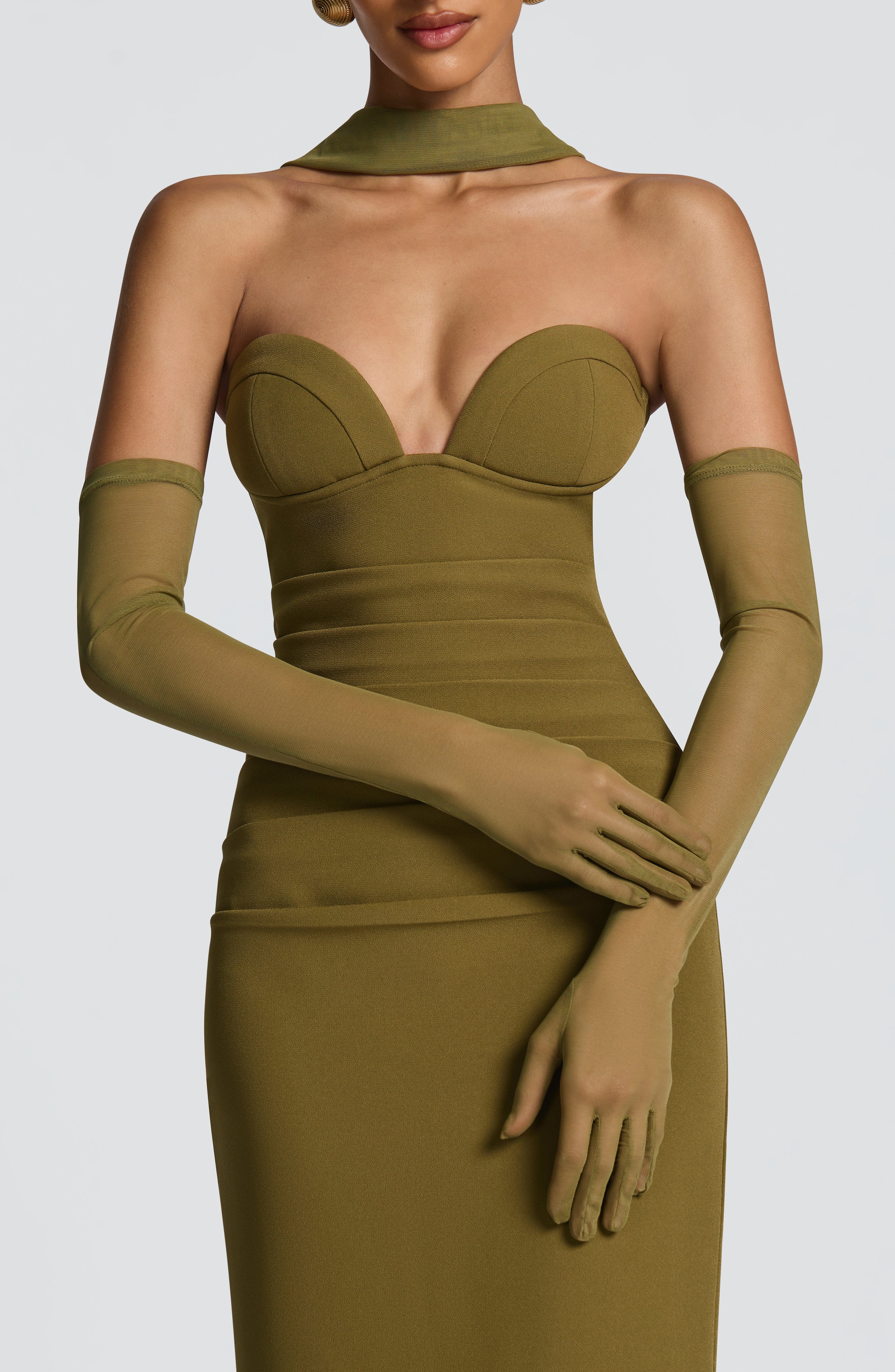 Flourenne Elira Gloves in Deep Olive