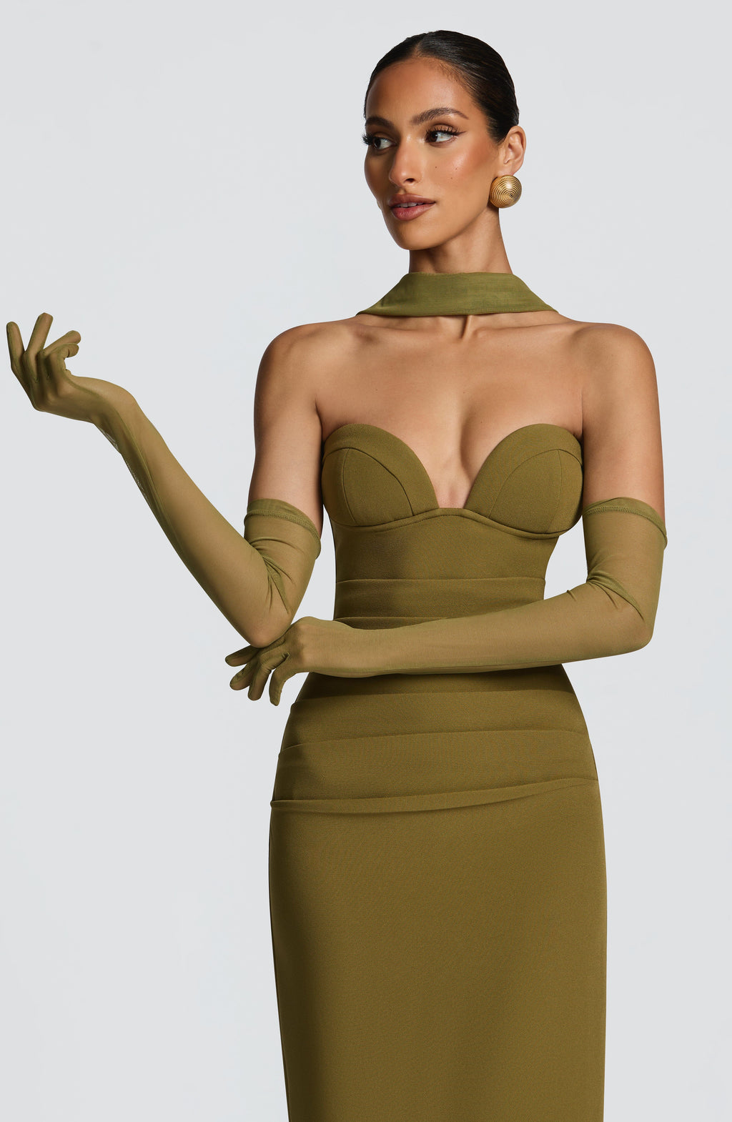 Flourenne Elira Gloves in Deep Olive