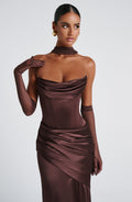 Flourenne Elira Gloves in Plum Brown