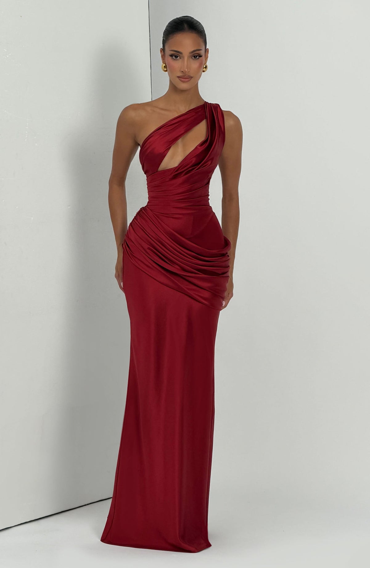 Flourenne Elmira Maxi Dress in Deep Red