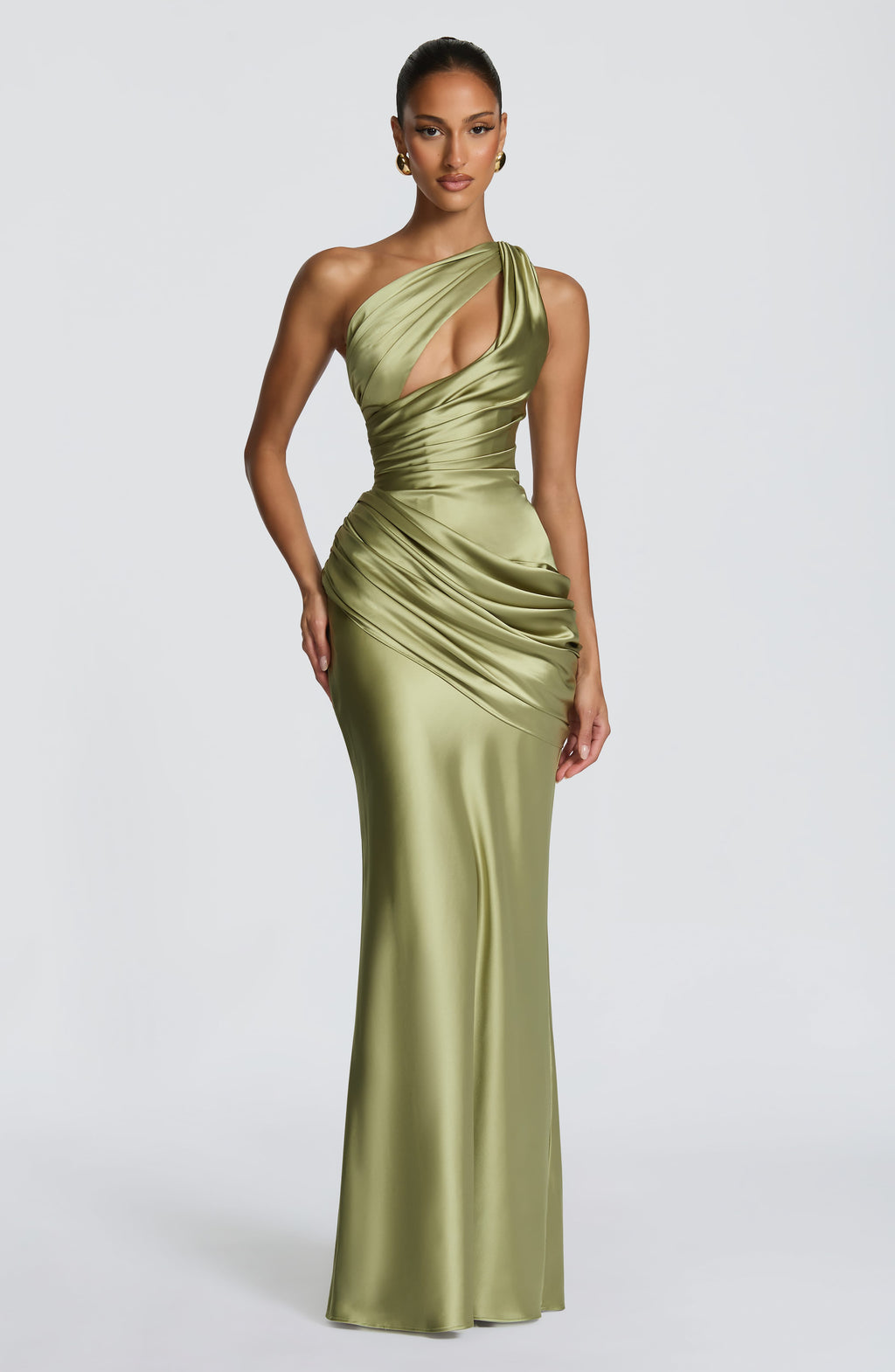 Flourenne Elmira Maxi Dress in Light Olive