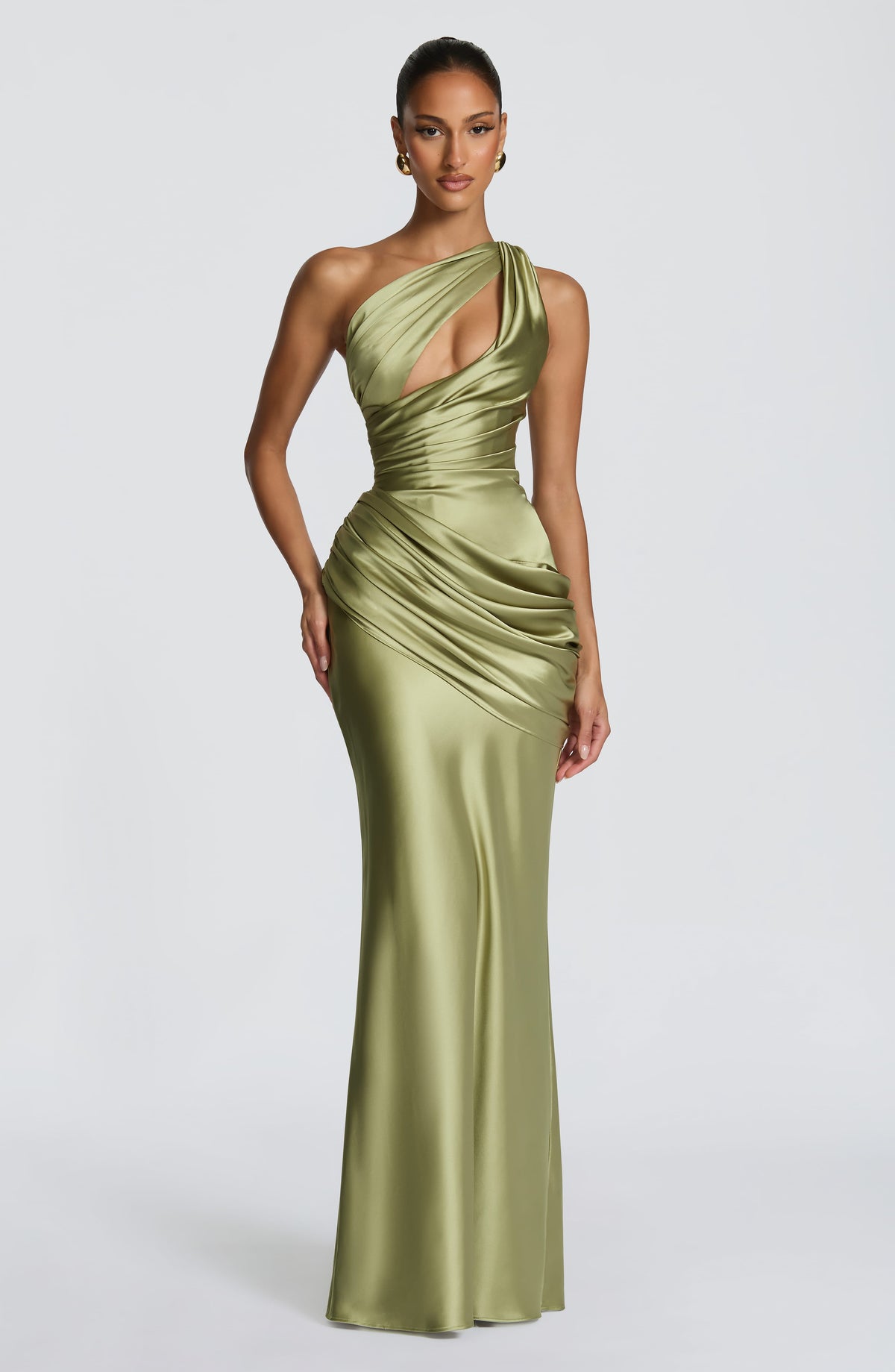 Flourenne Elmira Maxi Dress in Light Olive