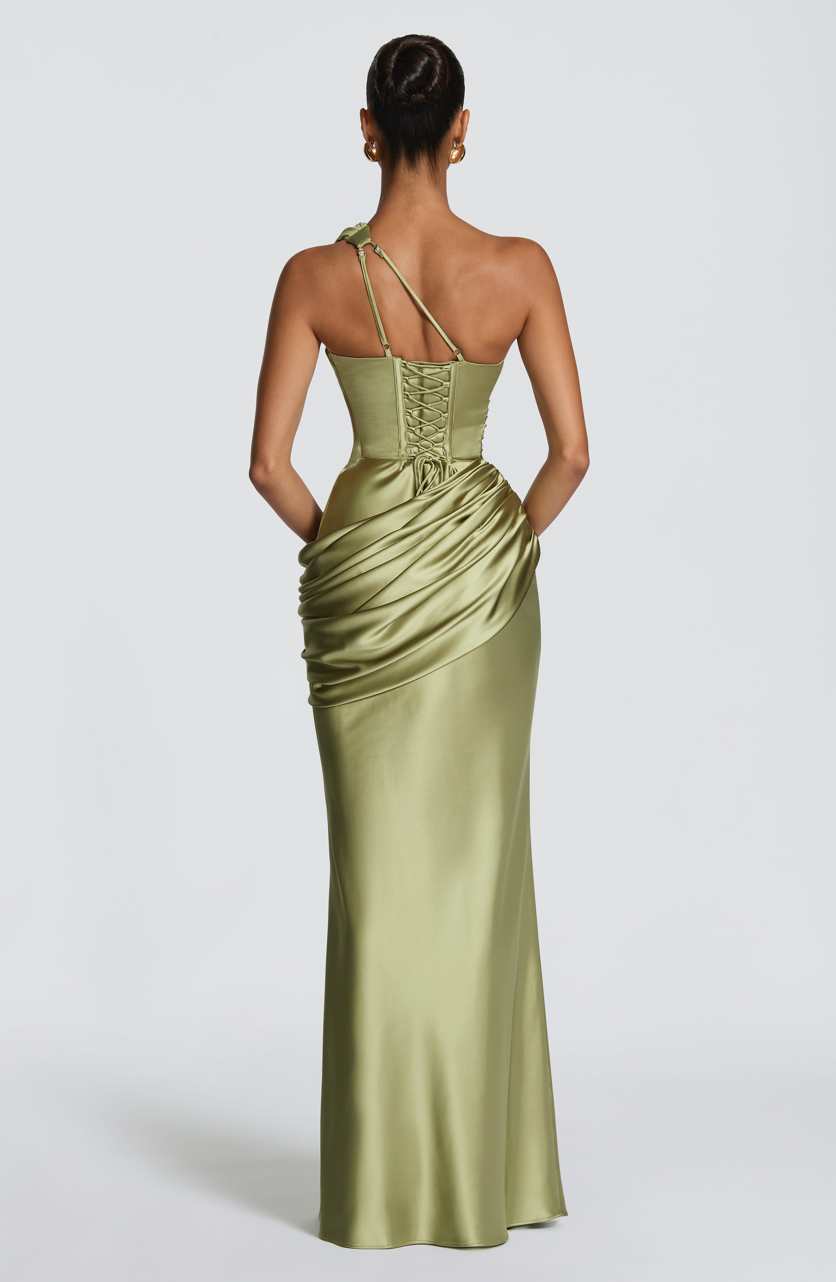 Flourenne Elmira Maxi Dress in Light Olive