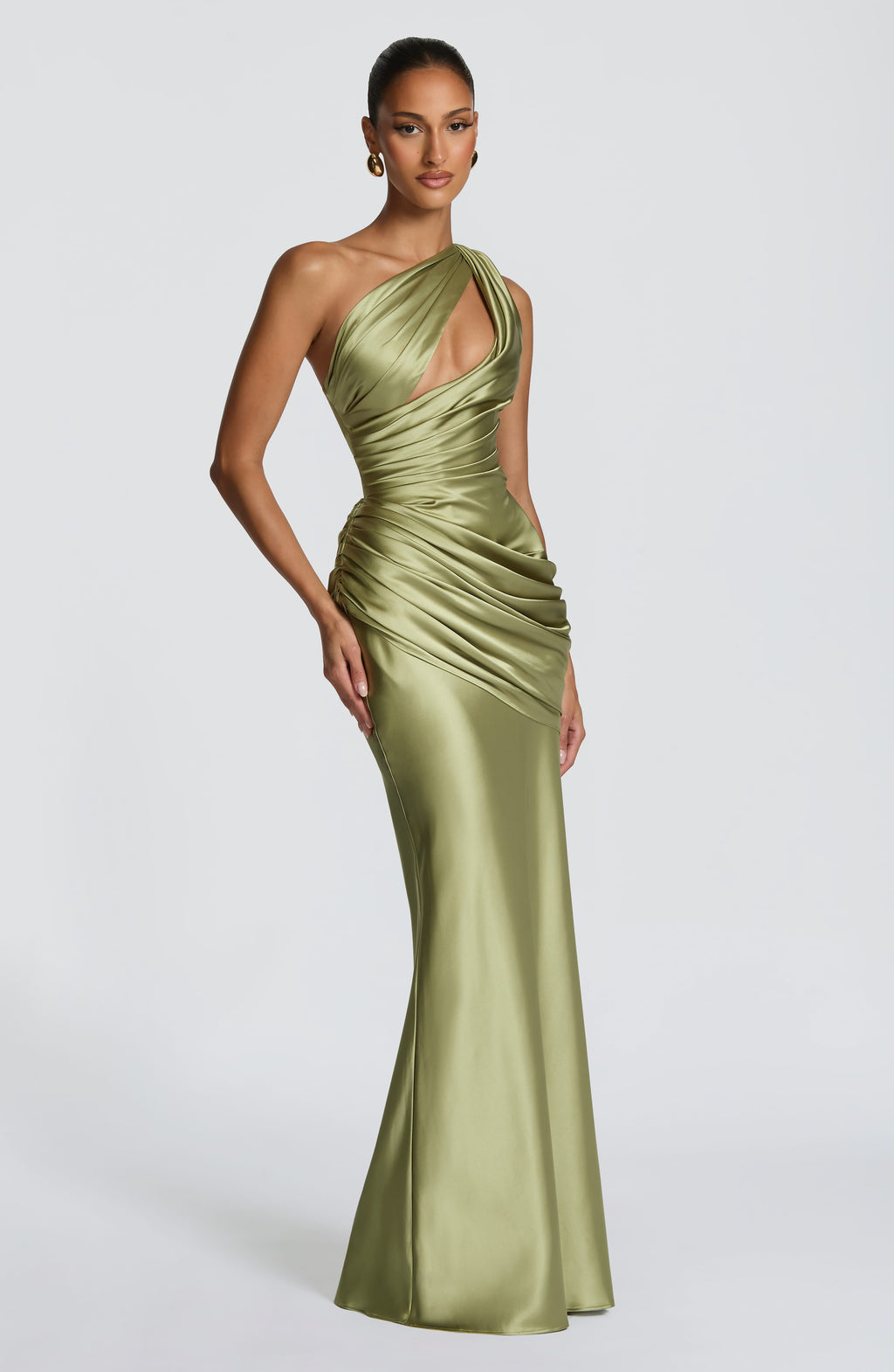Flourenne Elmira Maxi Dress in Light Olive