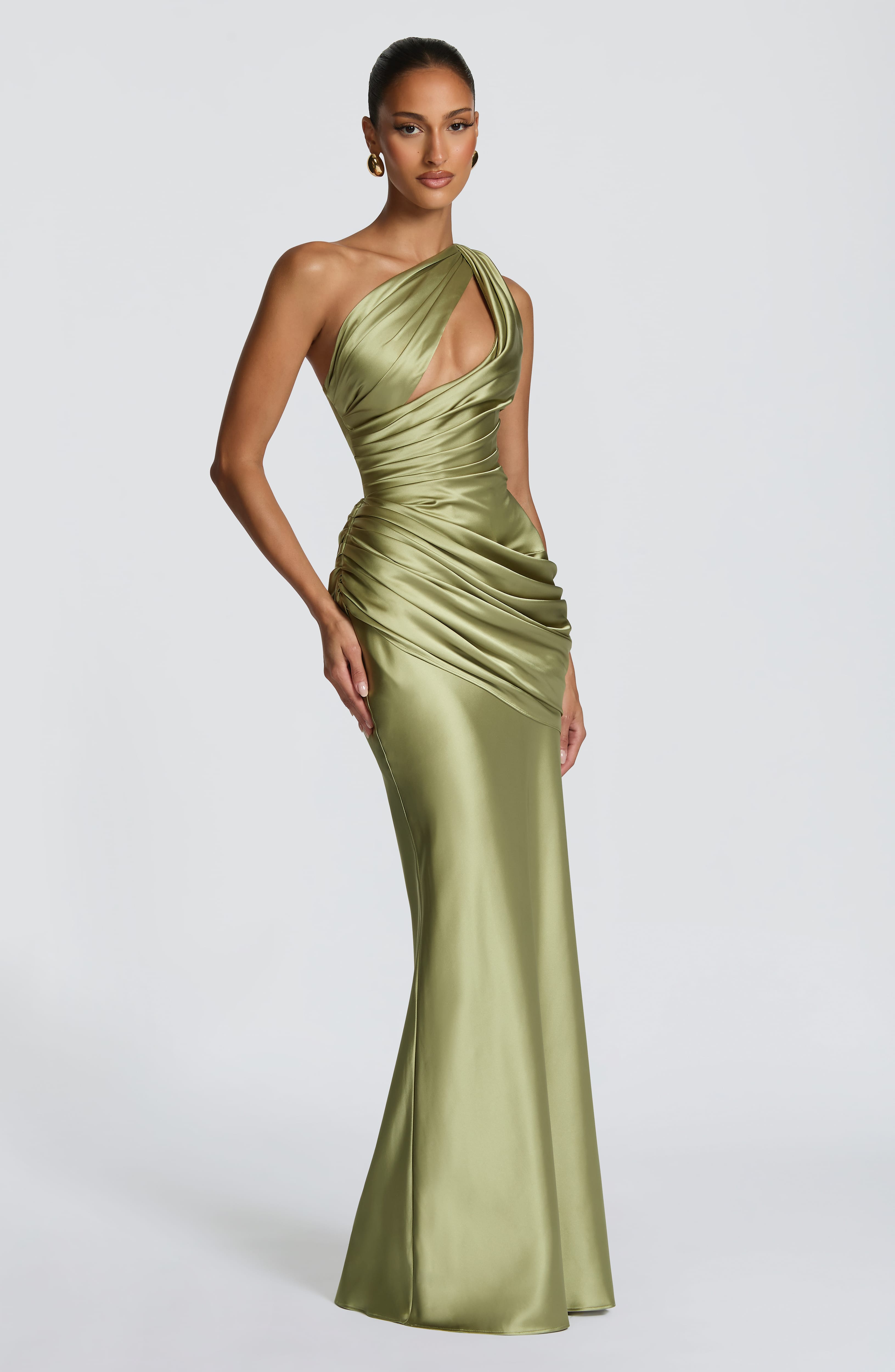 Flourenne Elmira Maxi Dress in Light Olive